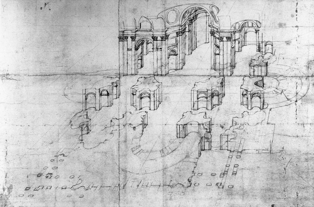 michelangelo sketches architecture