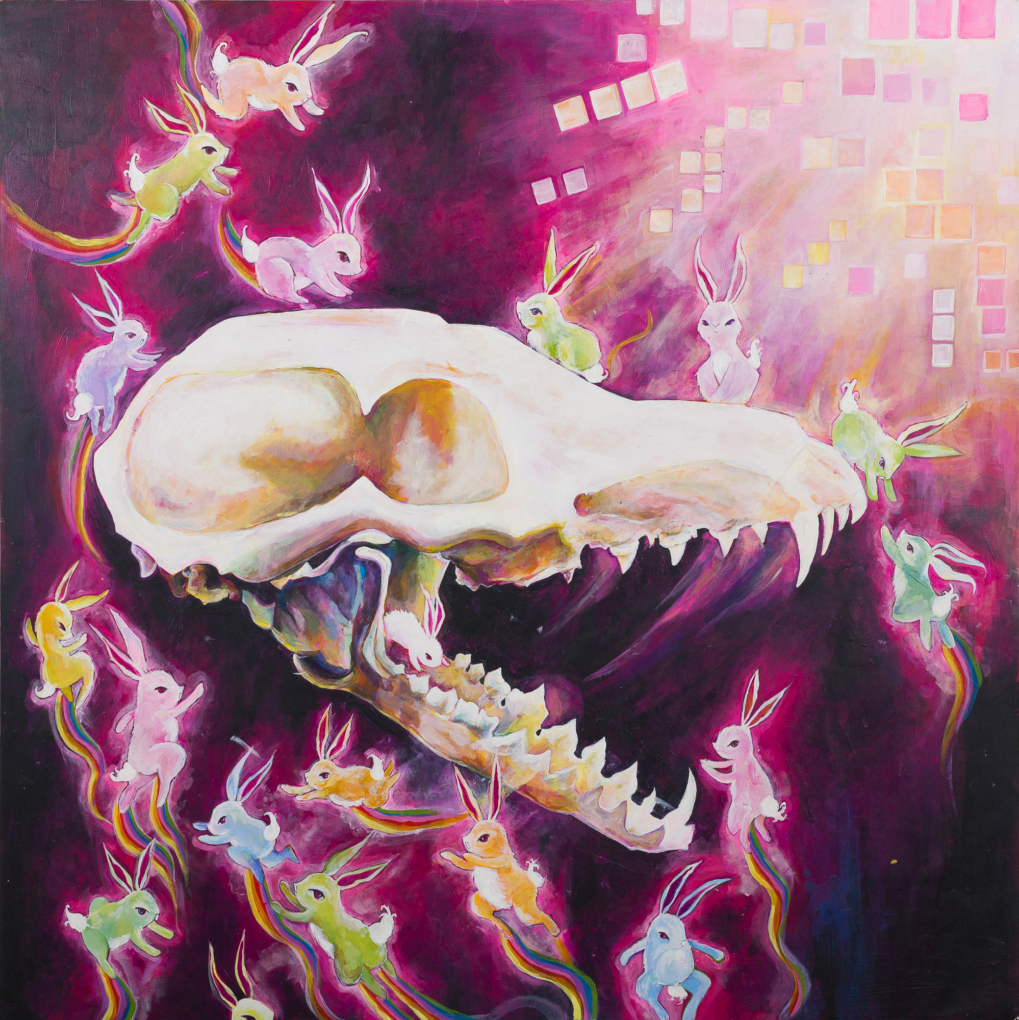 Fox Skull and bunnies