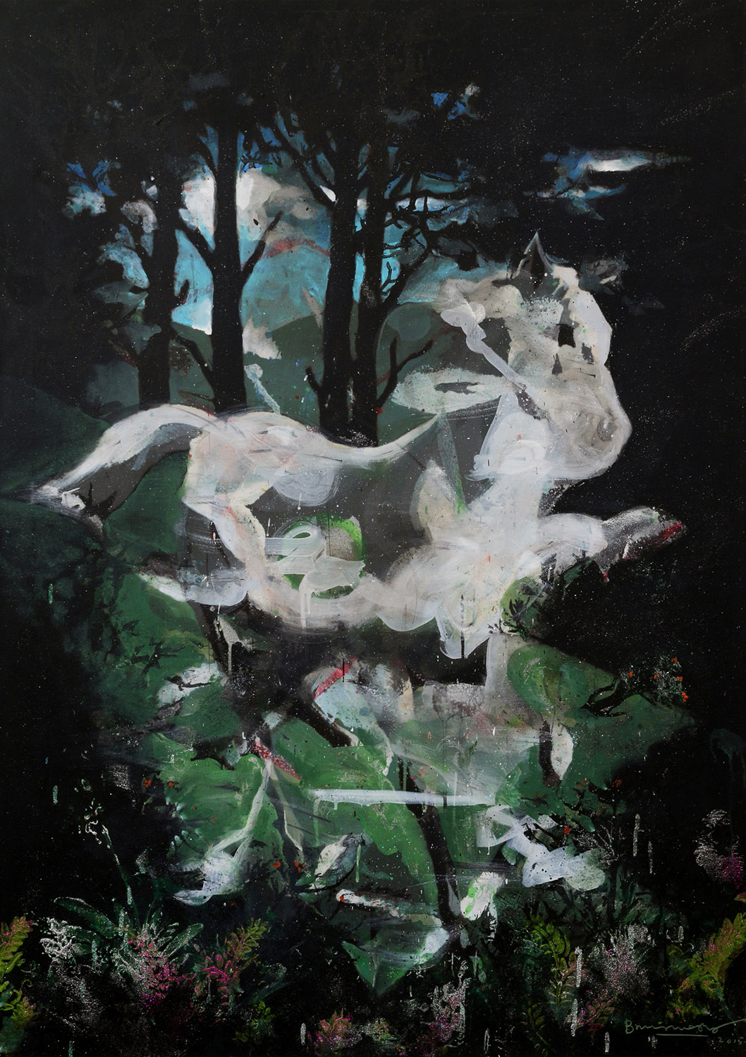  Ghost Horse, 2015 Acrylic on Velvet 14 x 10 in.