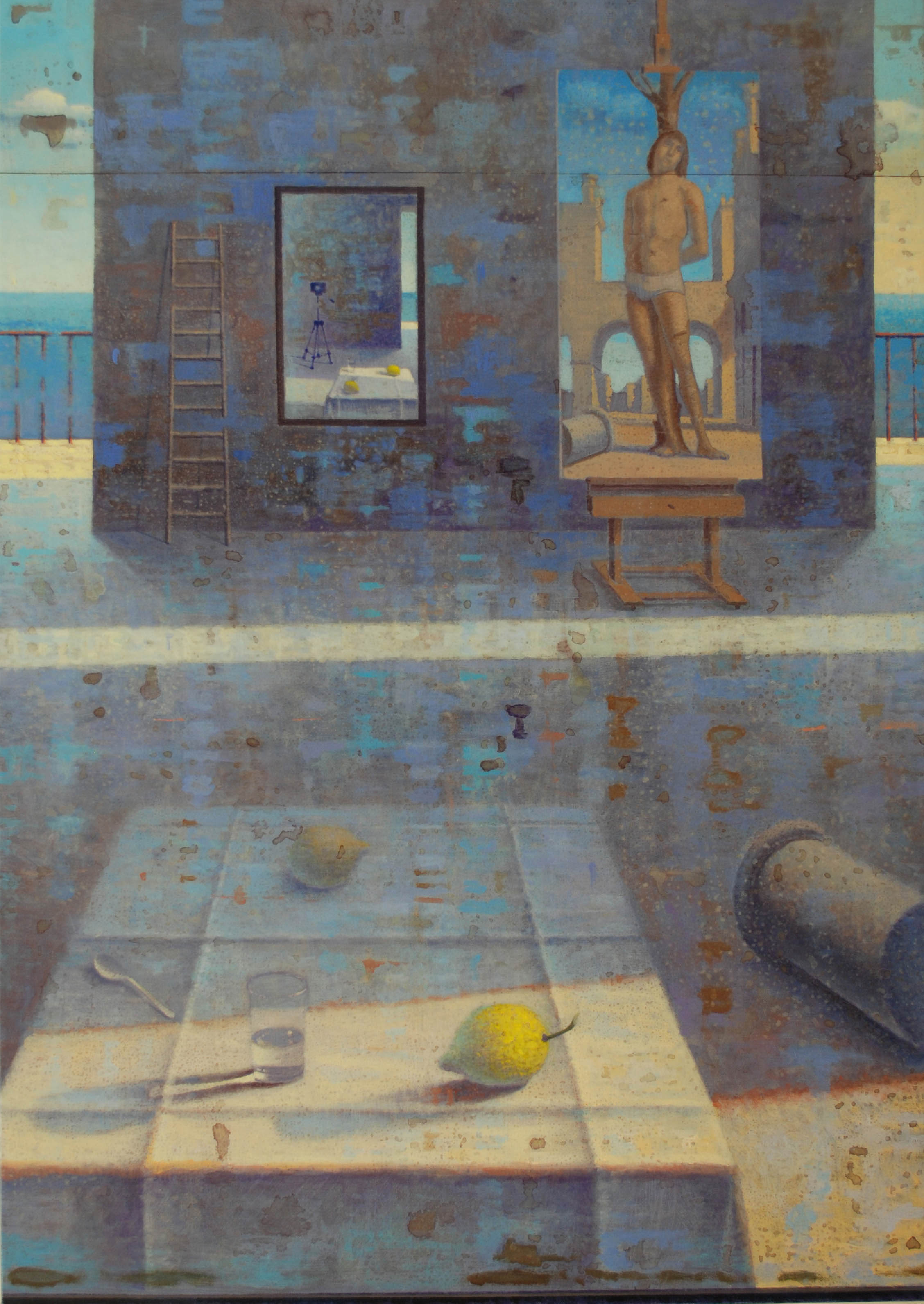 Atelier Antonello (con limoni), 2013, olio su tela, 100 x 70 cm