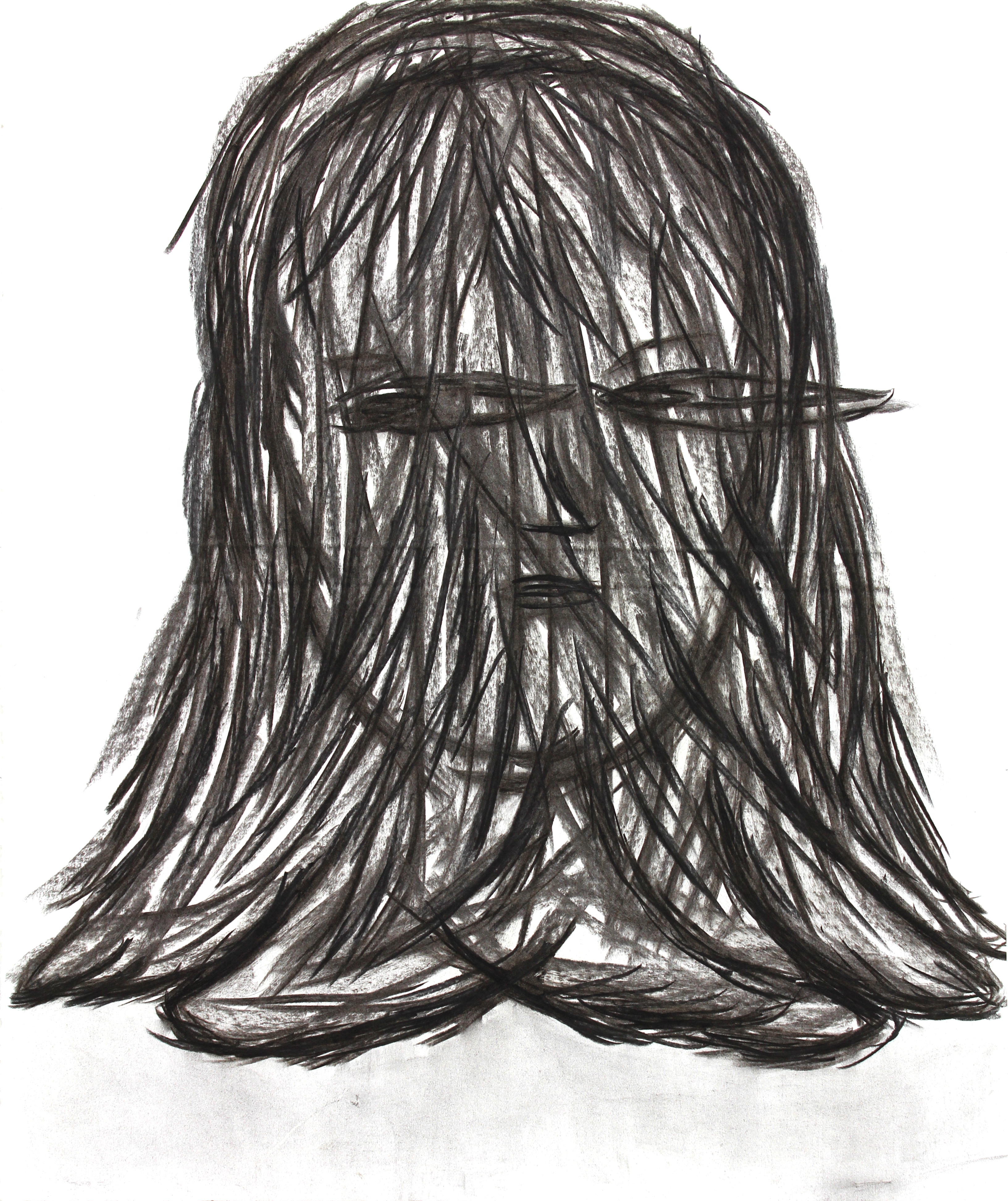 그날 밤, 암막 That night, blackout _charcoal on paper_87x73cm_2016