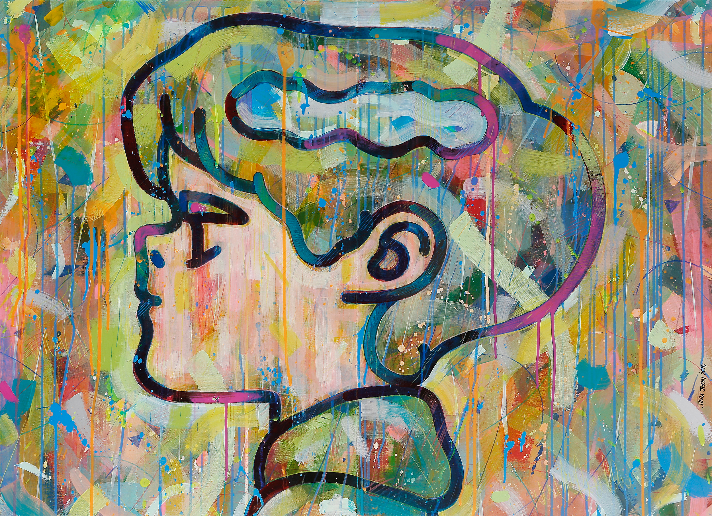 Invisible color2015, 캔버스에 아크릴, 색연필, 78 x 107.5cm2015, acrylic and colored pencil on canvas, 78 x 107.5cm