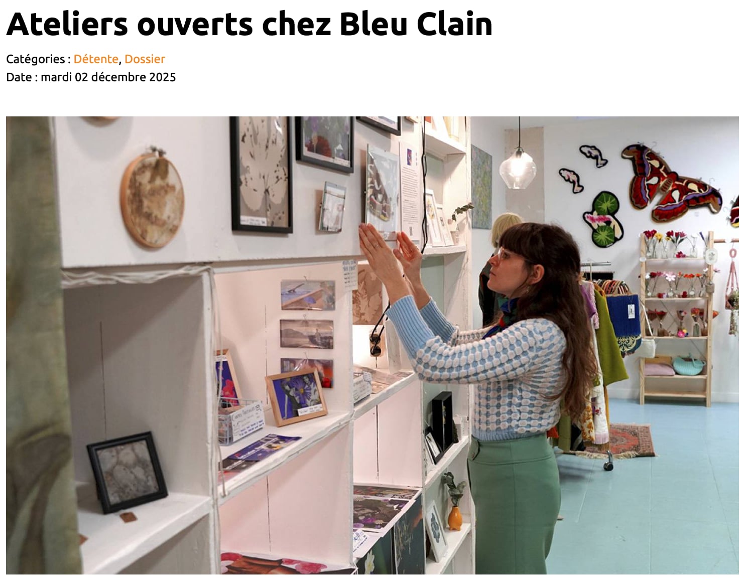 Clémentine Chapron, ateliers artistiques, Article Le 7