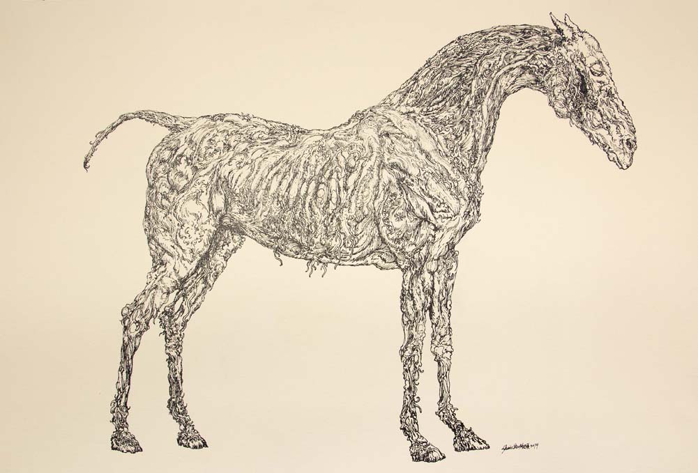  "Flayed Equuis 4". Acrylic on canvas. 84 x 54 cm