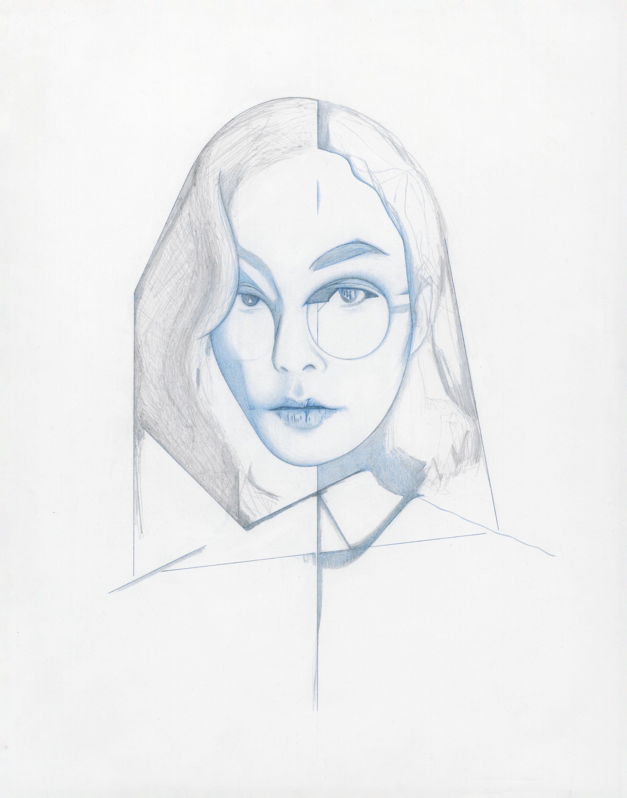 technomeduza 14x11 colored pencil and graphite on paper 2021
