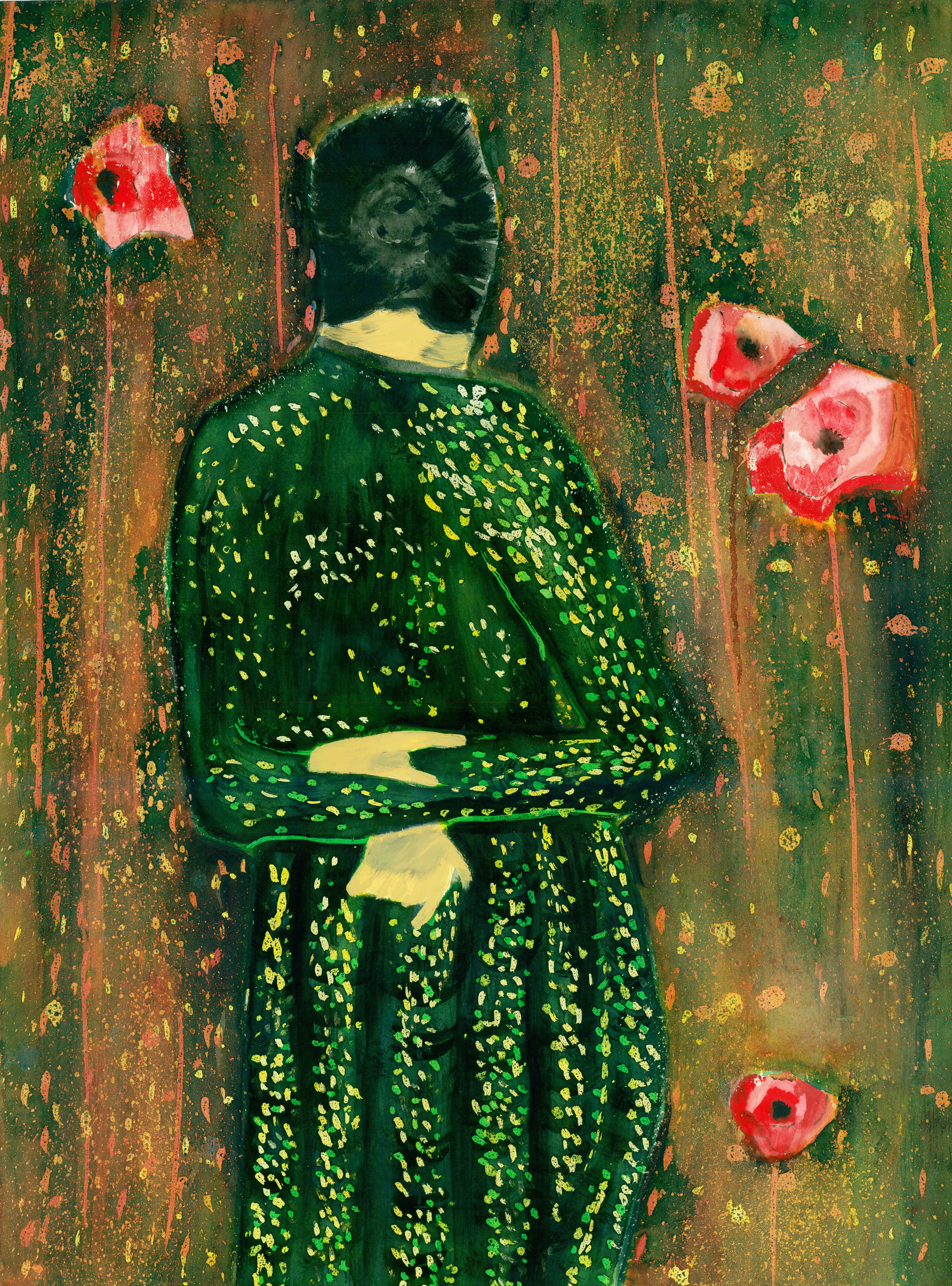 Coquelicot,2016,aquarelle/acrylique,76x56cm