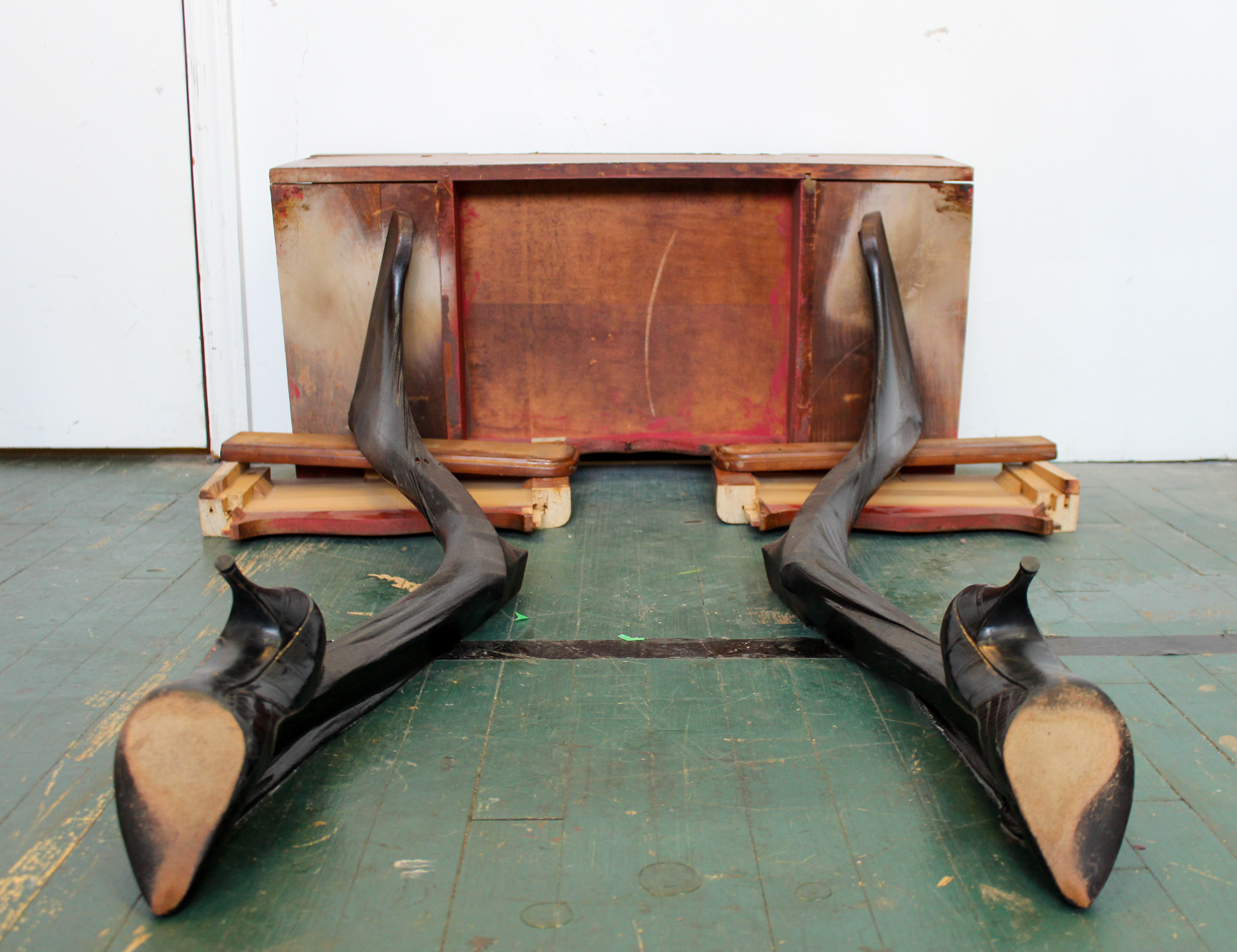 Nina's big day, 2024, Vanity table, stockings, resin, shoes