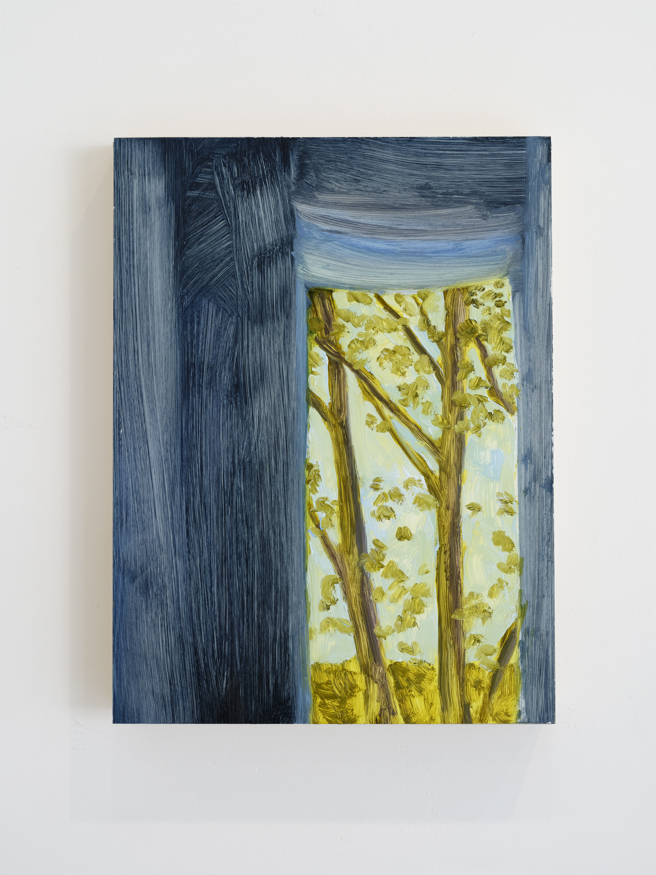 "Through the doorway", 11 x 9 inches, oil on yupo mounted on board, 2025. $300