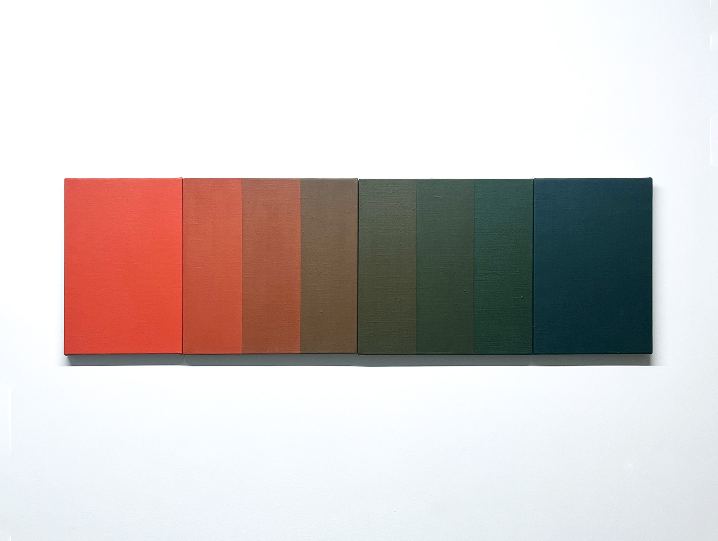 Machbands (chroma) C, multiple paintings, 30cmx 20cm (x2), 30cm x 30cm (x2).jpg