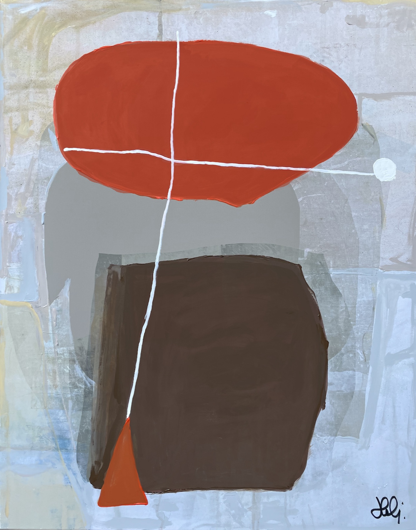 Orange and  Brown Objects, 2022100 x 80 cmMixed media on canvas