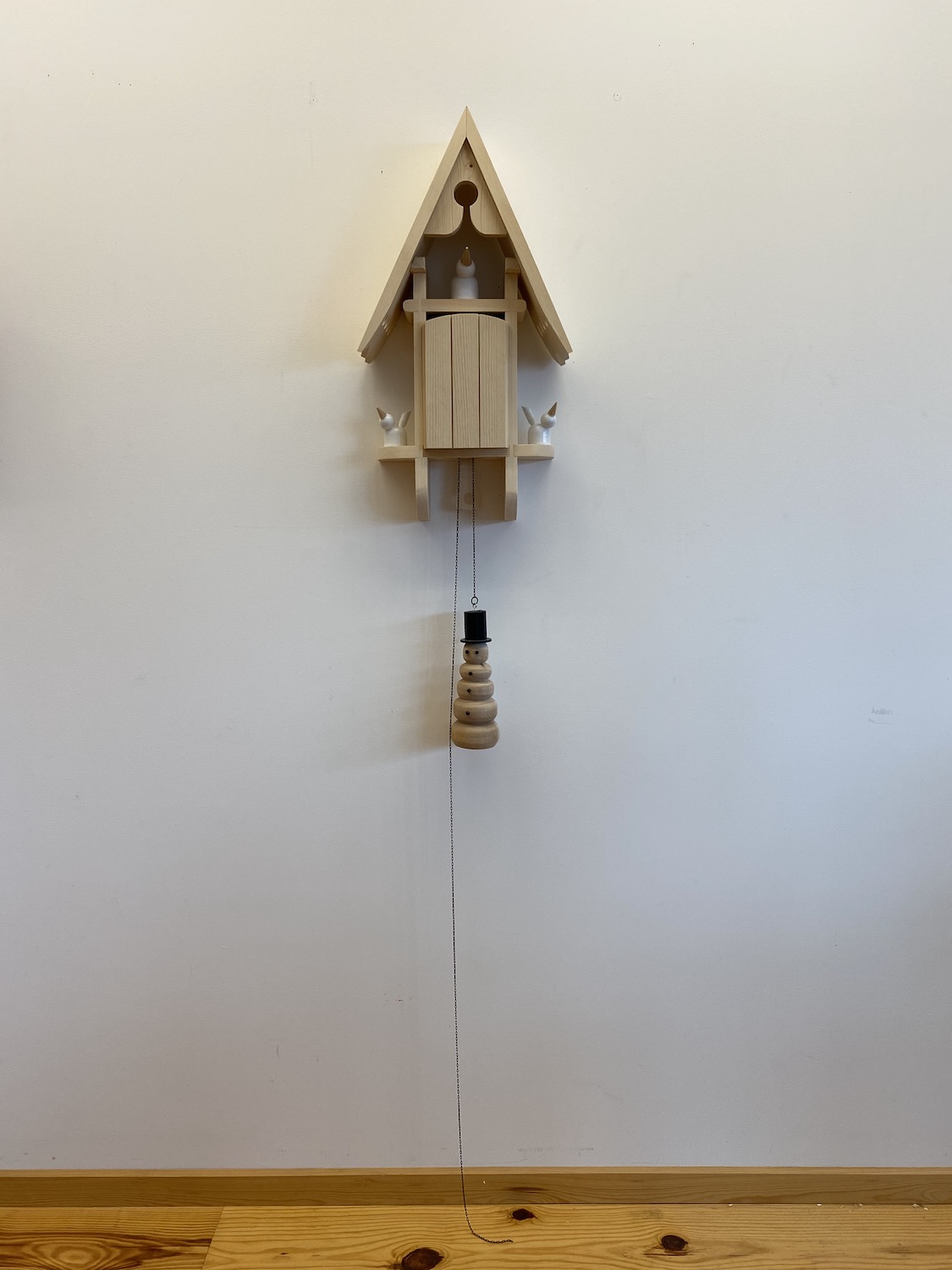 Brian Beck, 2020, Cuckoo, Raw and painted wood 24 x 13 x 6 in