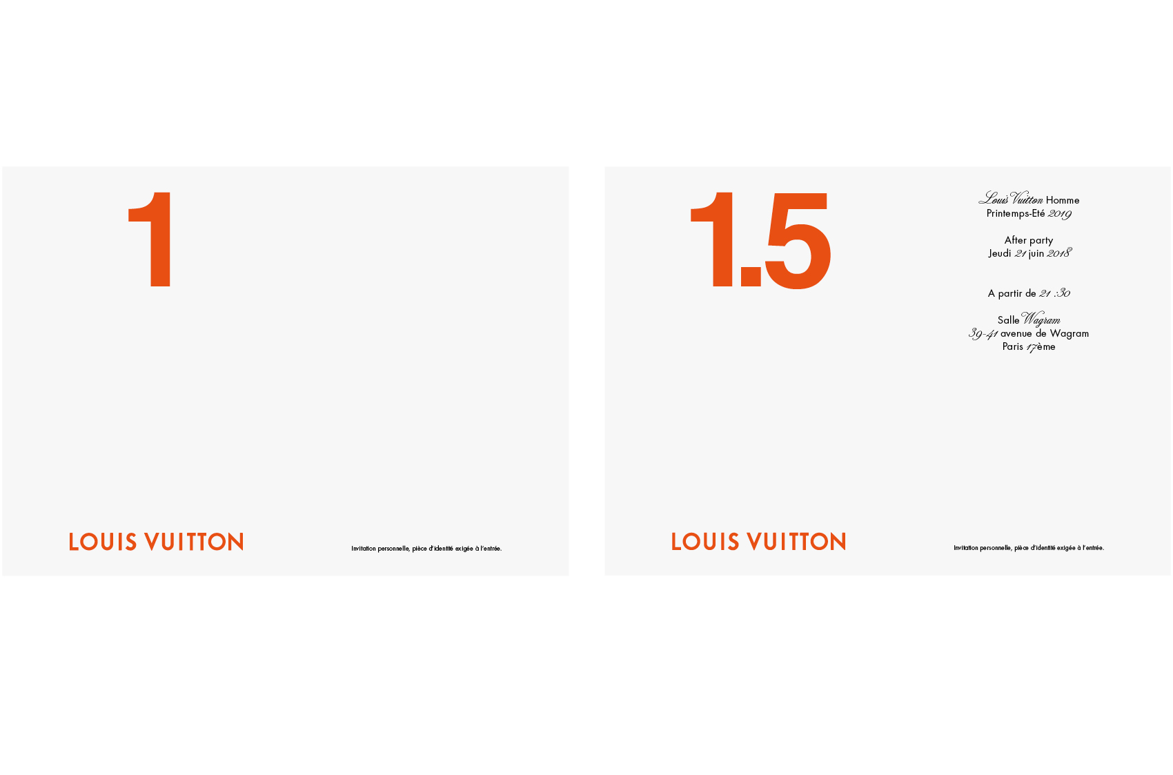 Louis Vuitton — Invitation Défilé Homme, 180 × 130 mm