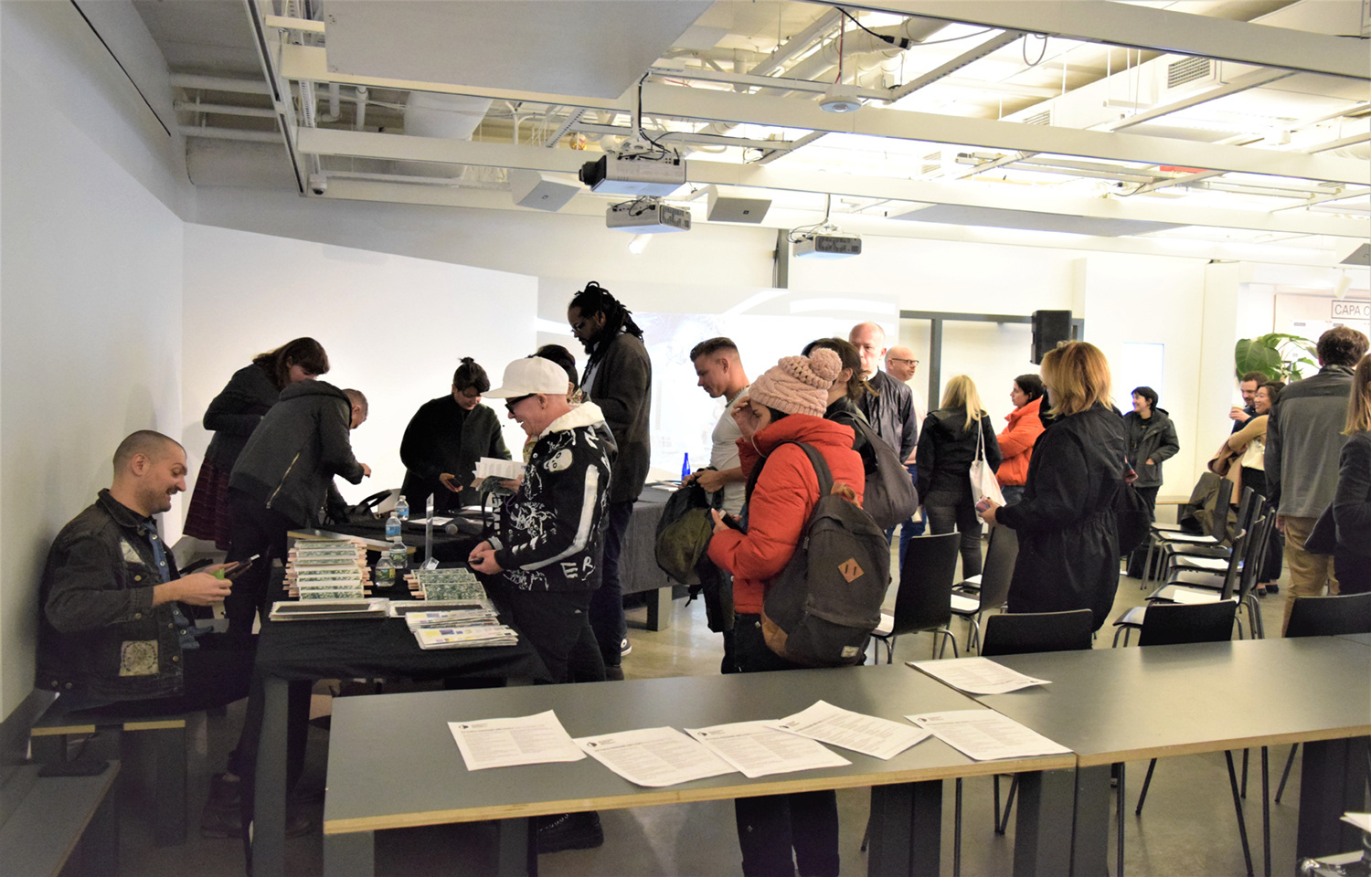 Book signing after the launch
