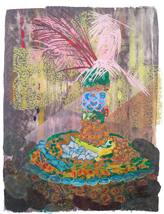  © Carnival Funville, Acrylic, paper and screen print on paper, 51"x74," 2015