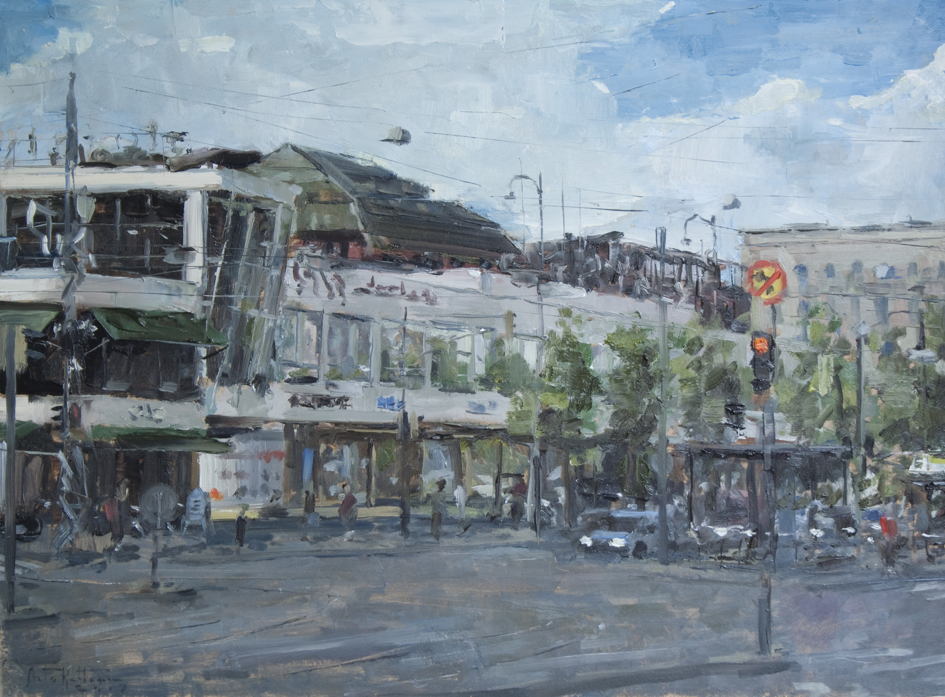 "Lasipalatsi", oil, 34x47cm, 2017, sold