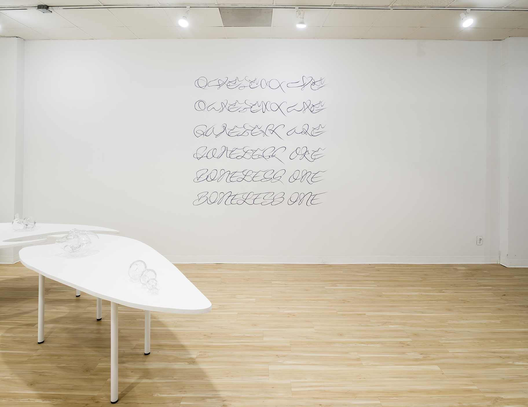 Installation view, Tuomas A. Laitinen: The Boneless One, 2021. Photo by Phil Hinge.