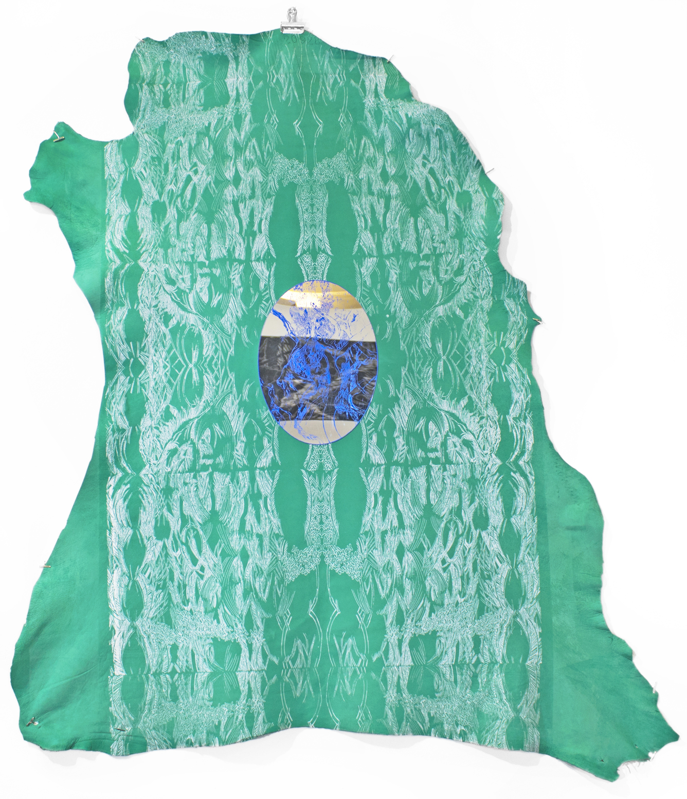 A Midsummer Night’s Dream (2019), silkscreen on leather, 37 x 28 in / 94 x 71 cm