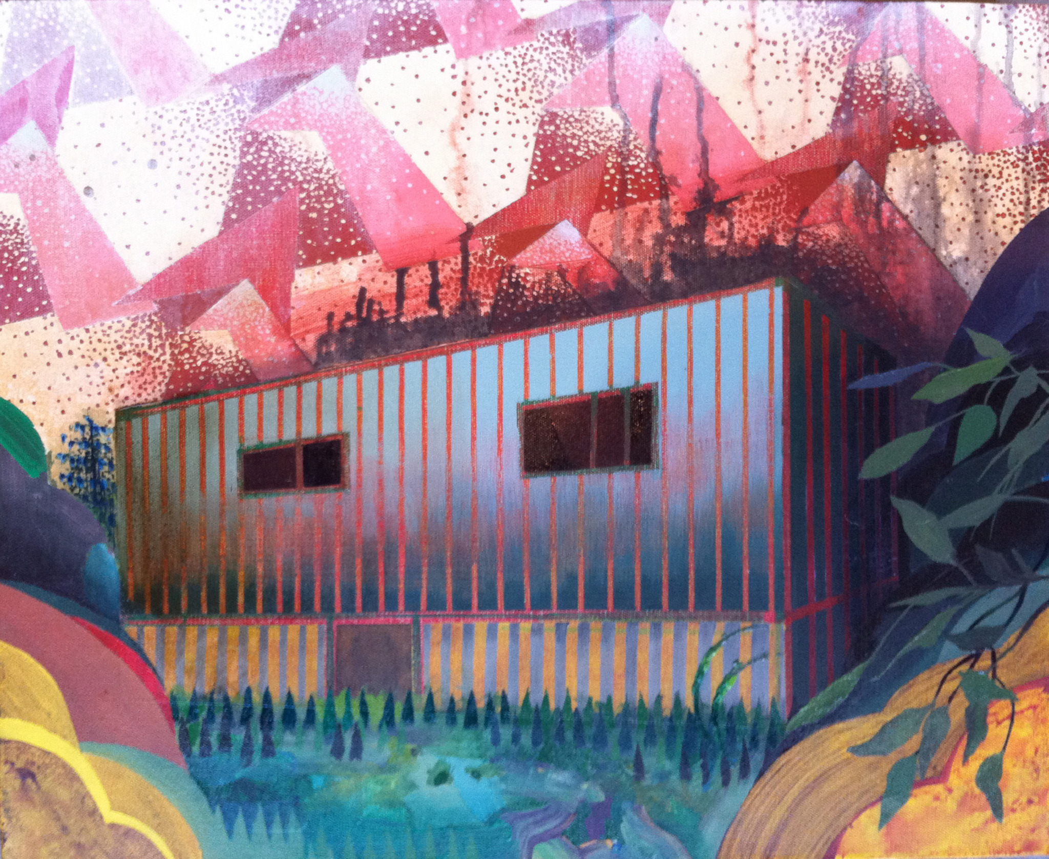 Office, Acrylic and Oil on canvas, 22"x18" 2010