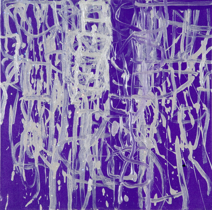 Halo 24, 2007, oil on canvas with crystallina powder, 30x30in