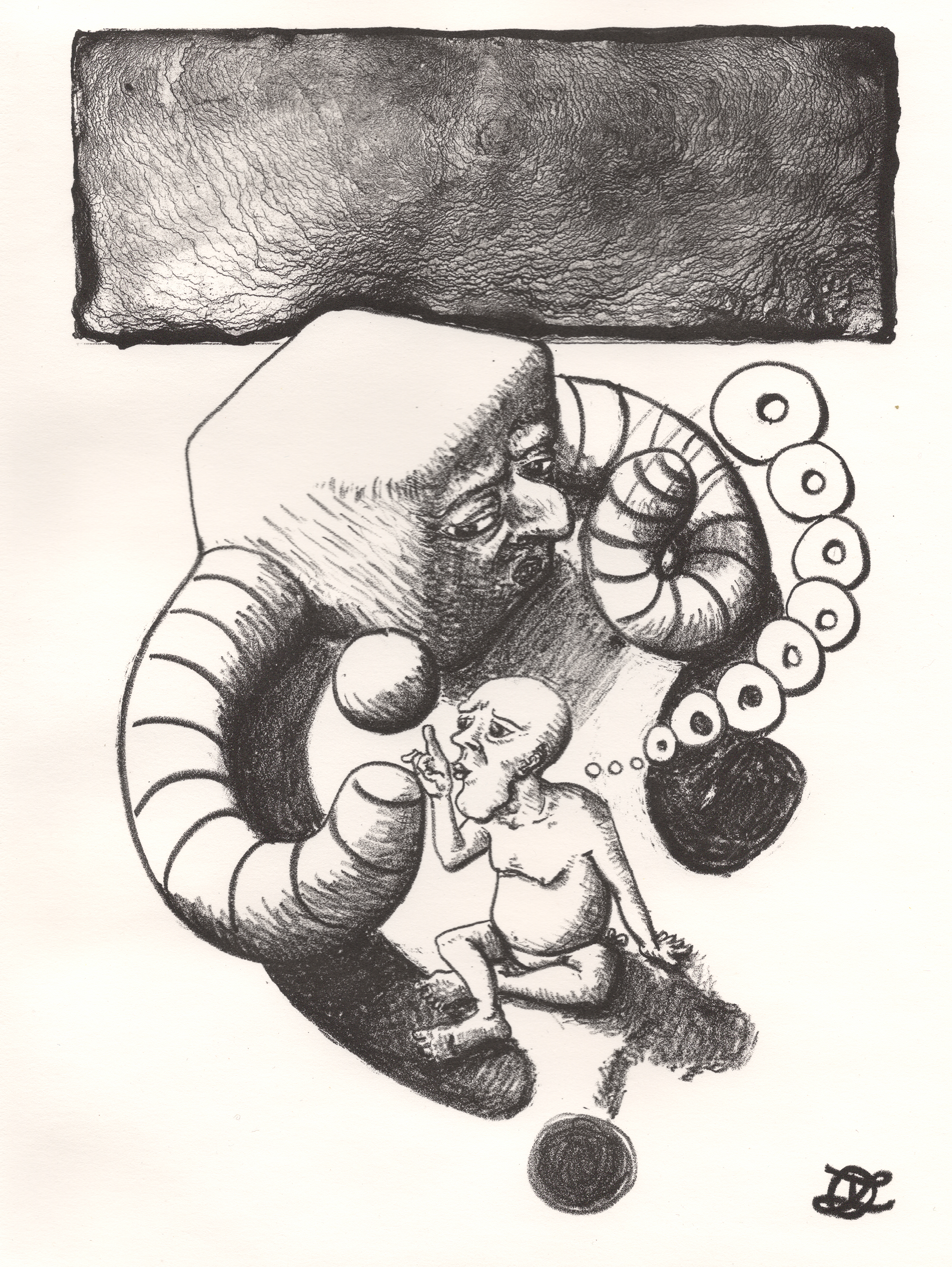 "Beware Distractions" 2011; 1 Color Lithograph, Edition of 3