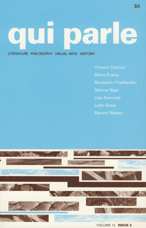 Qui Parle, Volume 12, Number 2, Spring/Summer 2001