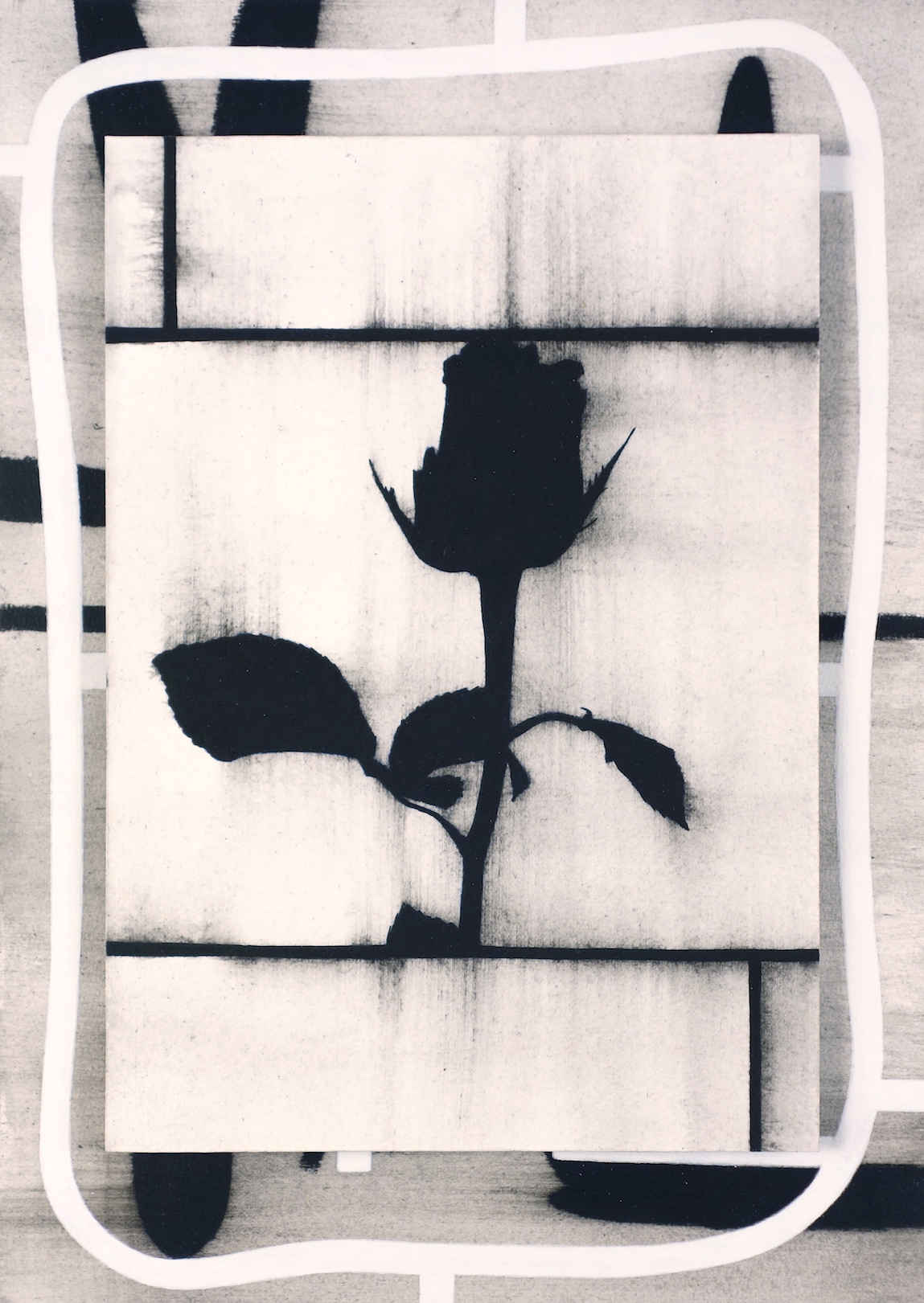 Untitled 2016, acrylic and siberian chalk on paper/aluminium, 29.5 x 21 cm