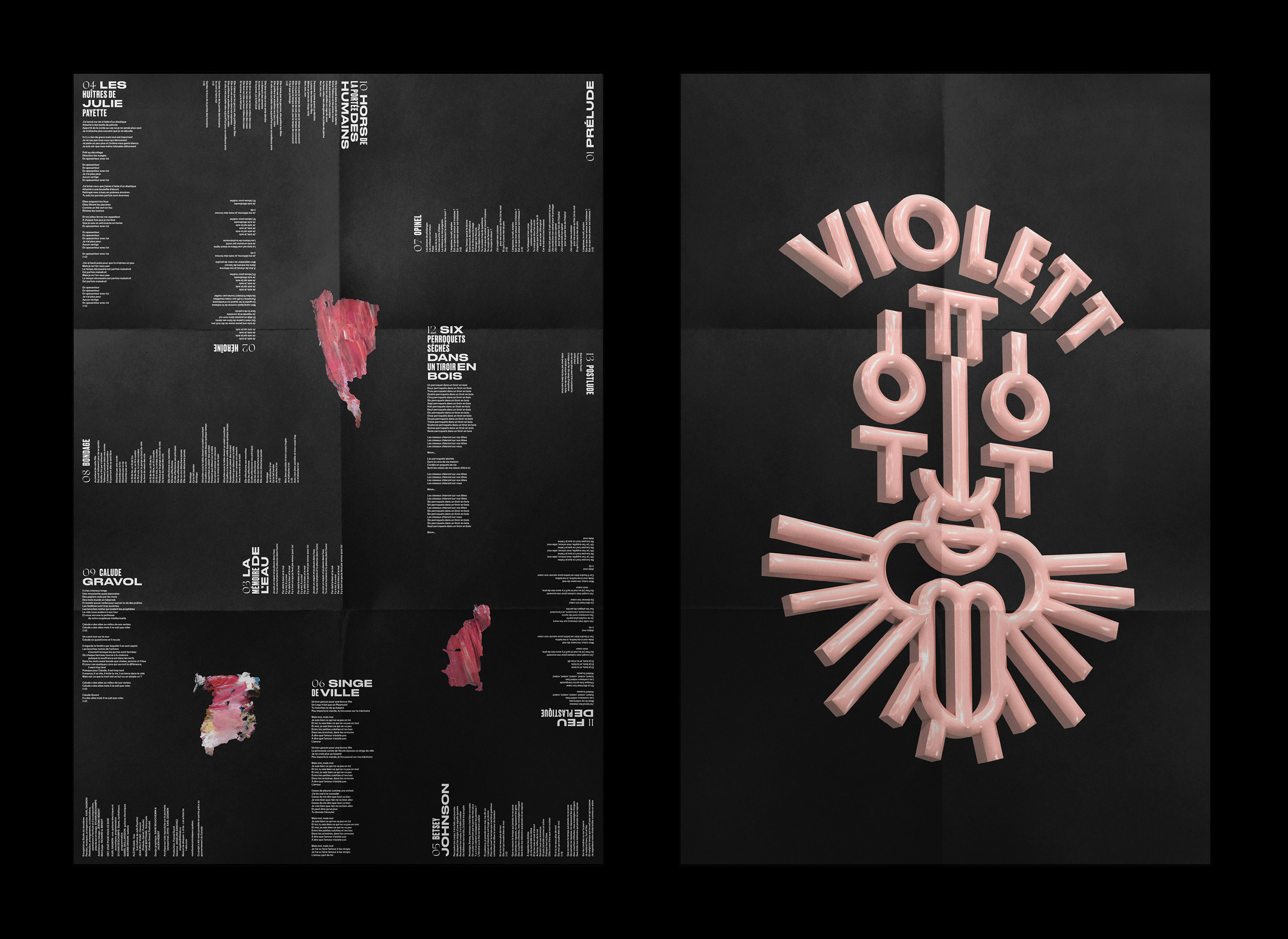 Poster for the Album Manifeste contre la peur by Violett Pi. Designed&nbsp;with&nbsp;David&nbsp;Beauchemin&nbsp;in&nbsp;2017