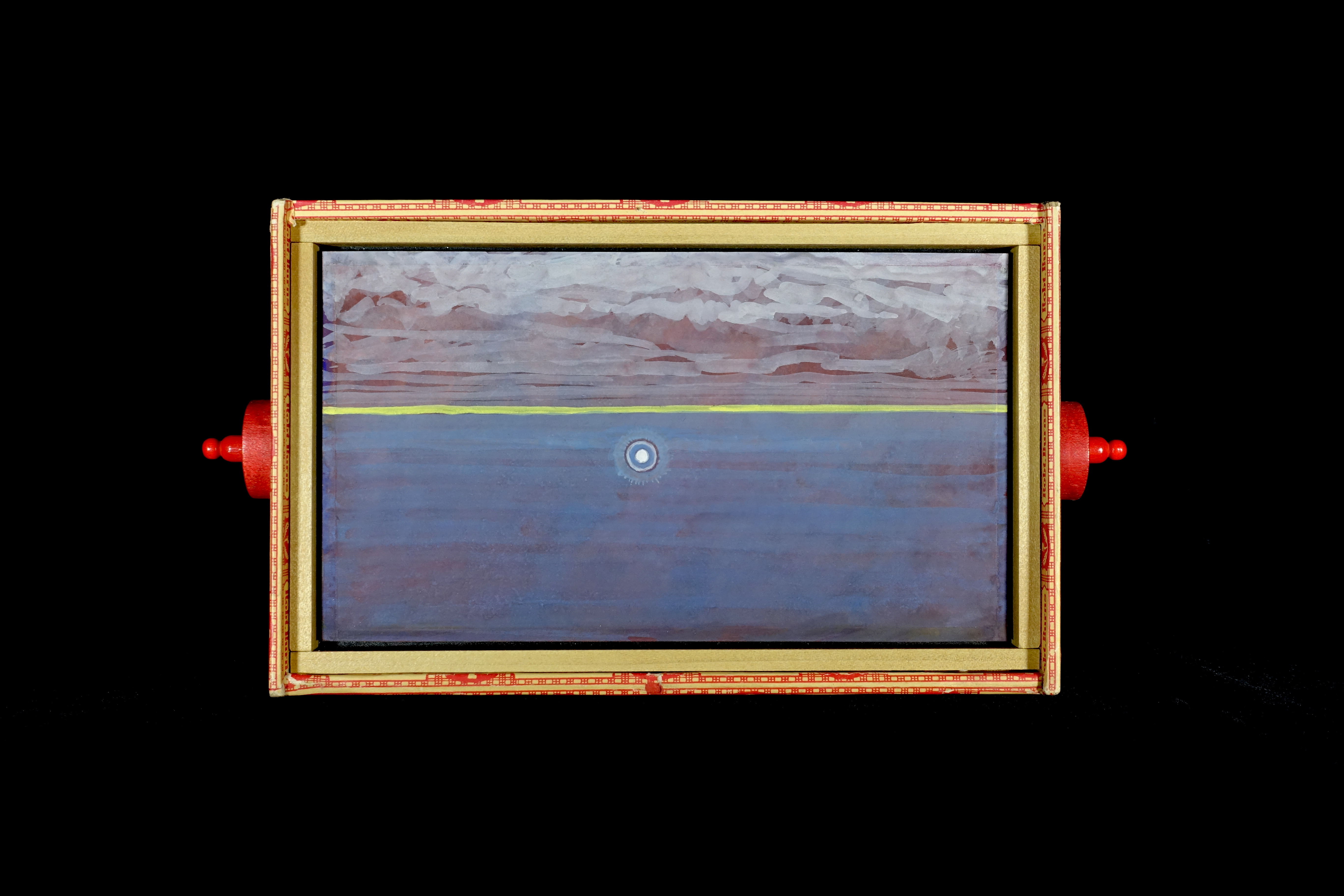 Moment, 2021 Gouache on paper panel in artist made frame 5 13/16x11 1/16x1 9/16in