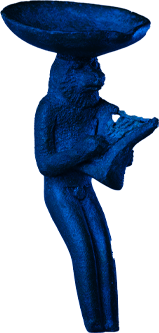 Monkey playing the lyre and carrying a dish on its head, Ptolemaic Period, 332–30 B.C.