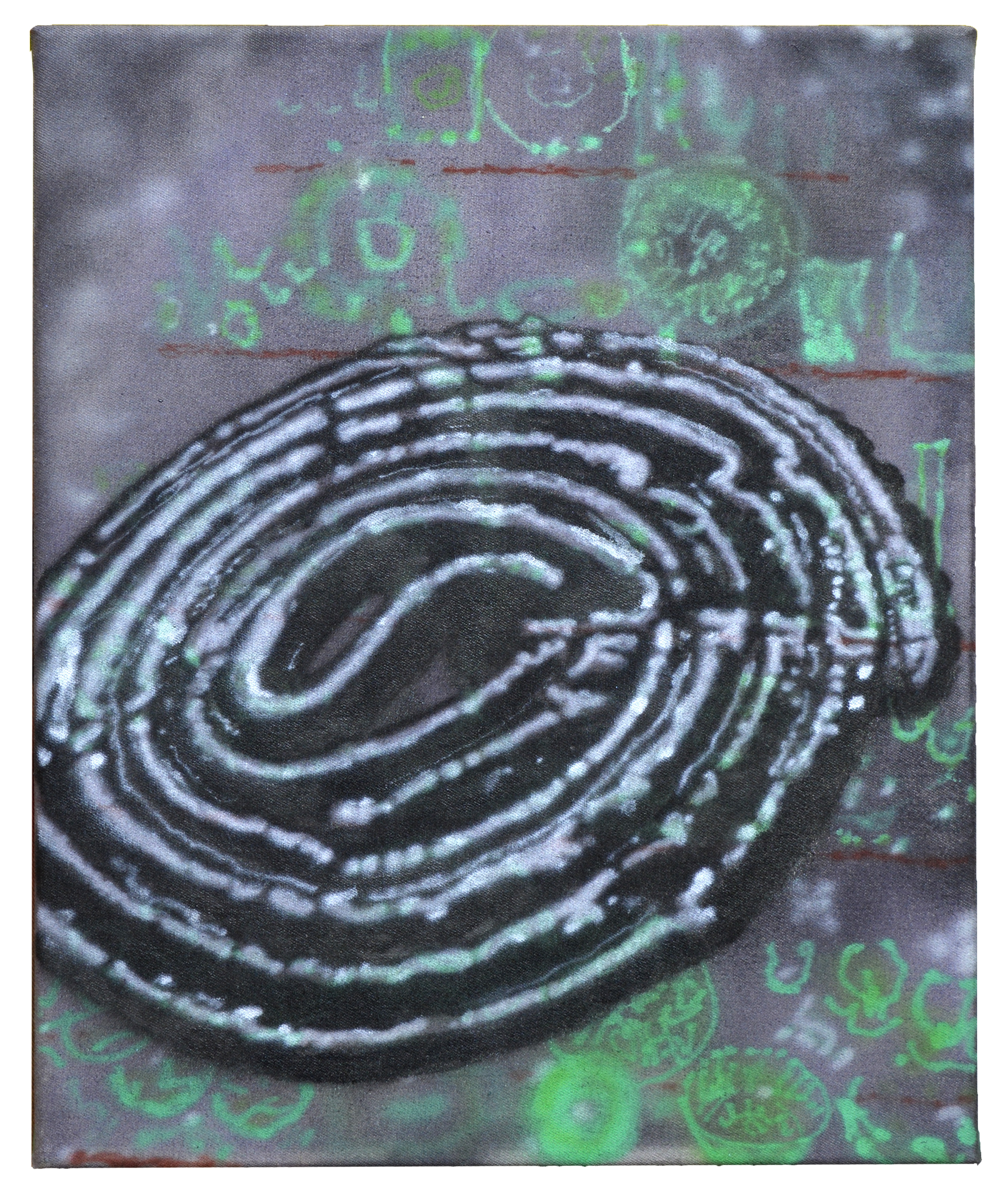 tilted s, acrylic on canvas, 38 x 30 cm, 2020