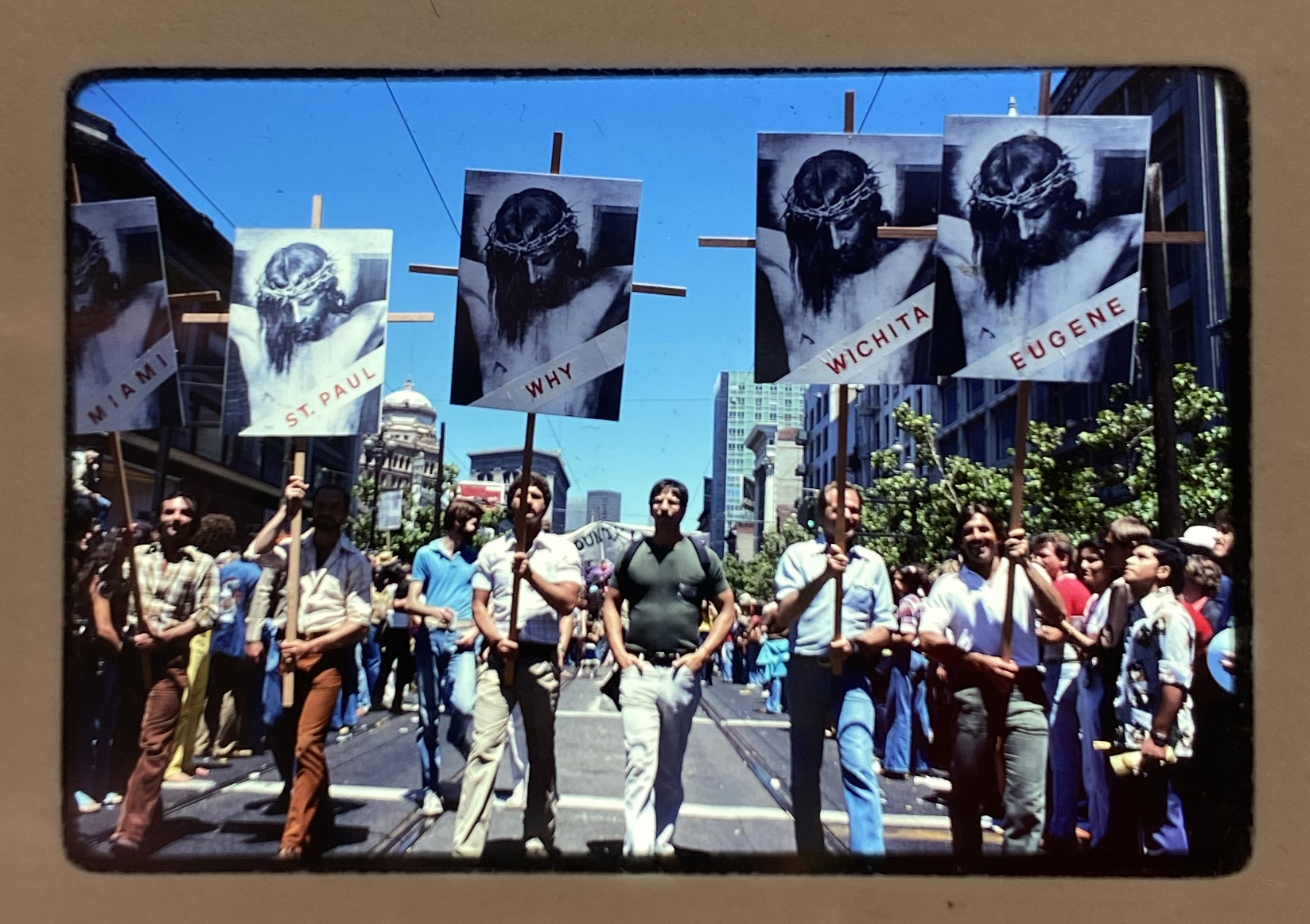 A protest staged during Gay Freedom Day 1978, [Crawford Barton papers (1993-11)], Courtesy of Gay, Lesbian, Bisexual Transgender Historical Society.