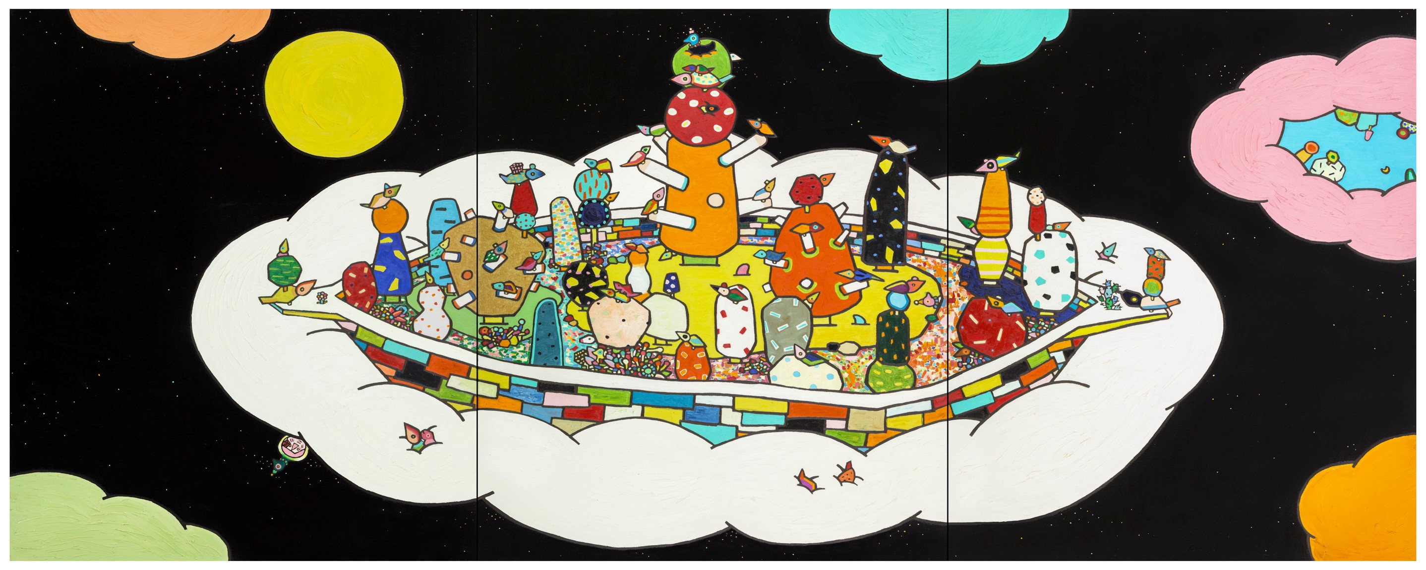 方舟上的秘密。Secrets on the Ark。oil paint on canvas Cm273x117/150F 2015