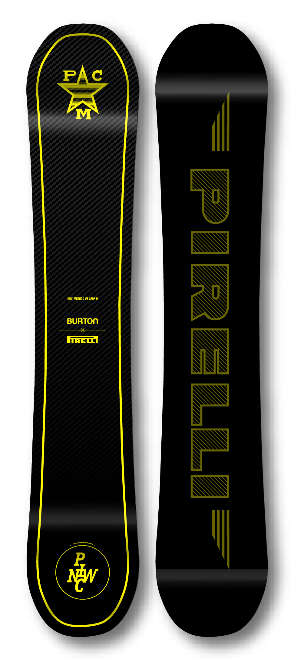 Burton x Pirelli PZero &mdash; Carbon Fiber Snowboard, Binding & Boots Design and development of a high-performance snowboard, bindings, and boots for Pirelli PZero in collaboration with Burton. The goal was to enter the winter sports segment by applying Pirelli&rsquo;s core technology &mdash; rubber innovation &mdash; to enhance grip and performance. The company&rsquo;s expertise in developing Formula 1 racing tires was transferred to the design of the boot outsole, ensuring exceptional traction and durability. The snowboard&rsquo;s graphic language echoed the aesthetics of the F1 Lotus, celebrating speed, precision, and performance &mdash; on the track and on the slope. Project designed during my time in Change design