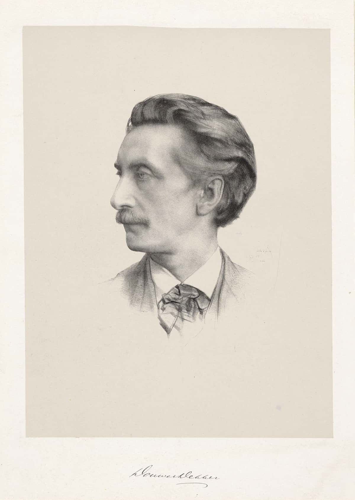 Portrait of Eduard Douwes Dekker aka Multatuli, August Allebé, 1874