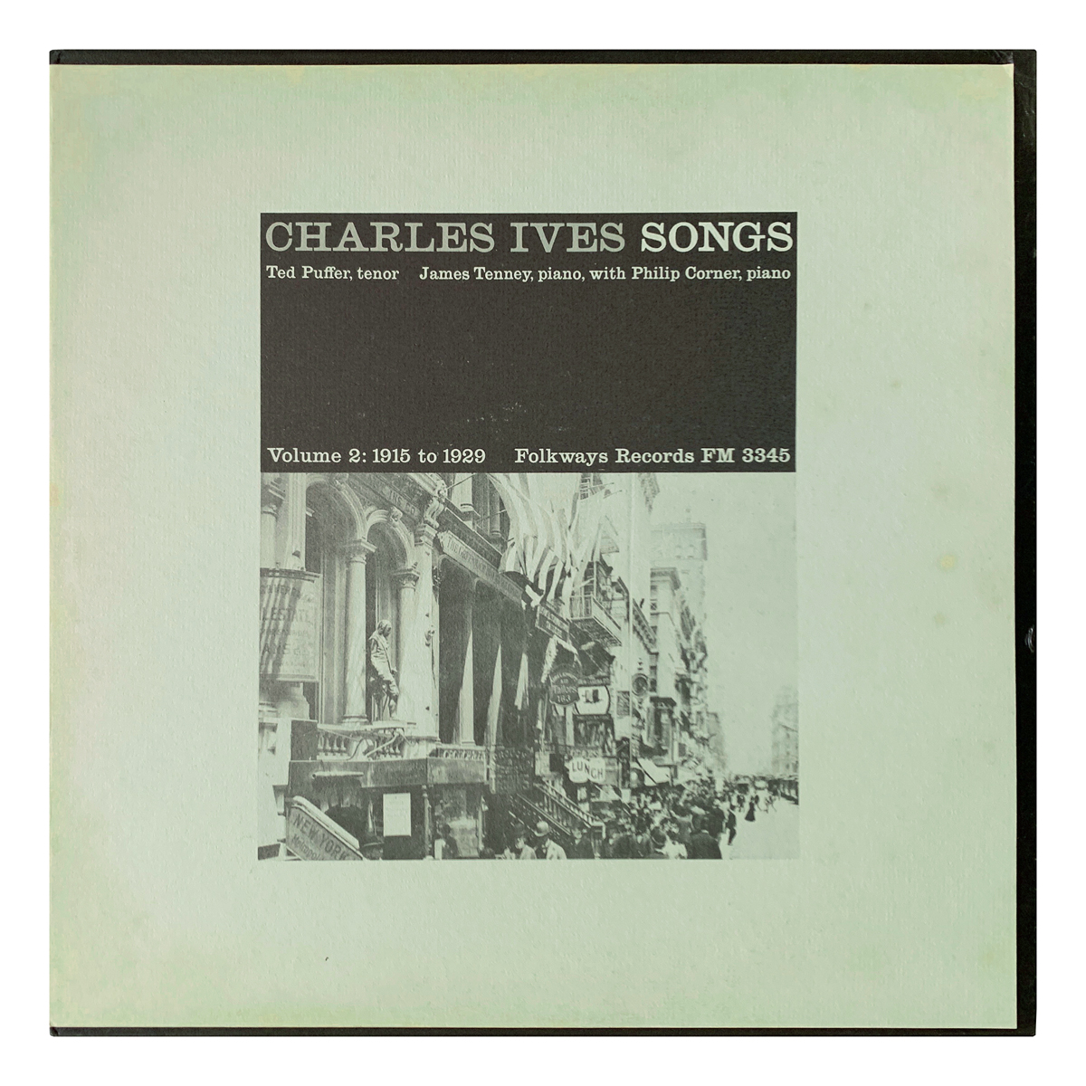 Folkways Records FM 3345 Charles Ives - Various Philip Corner | Ted Puffer | James Tenney Design: Ronald Clyne (credited)