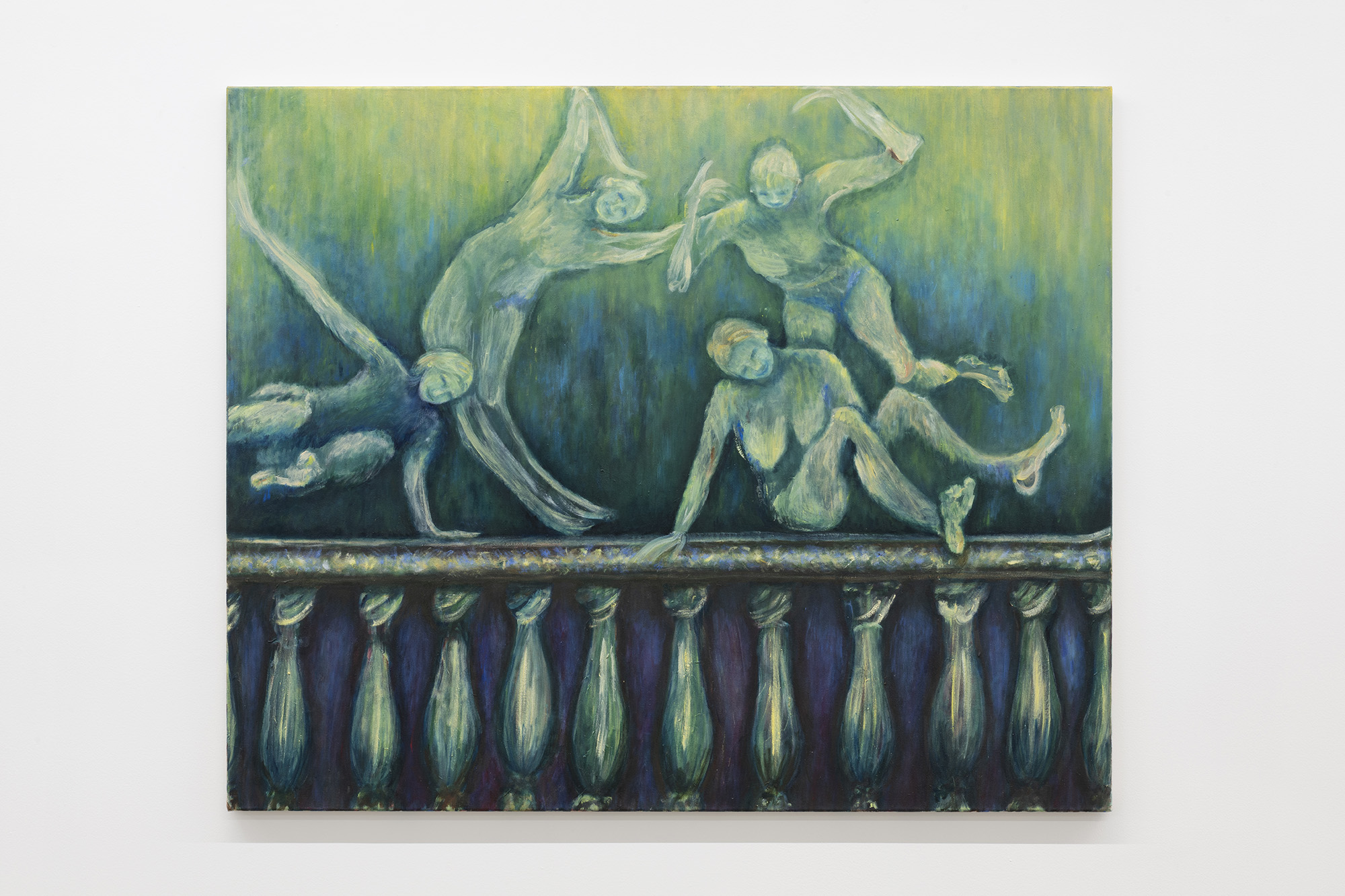 Overcoming Phalokratos, 2024, oil and pigment on canvas, 90 × 120 cm