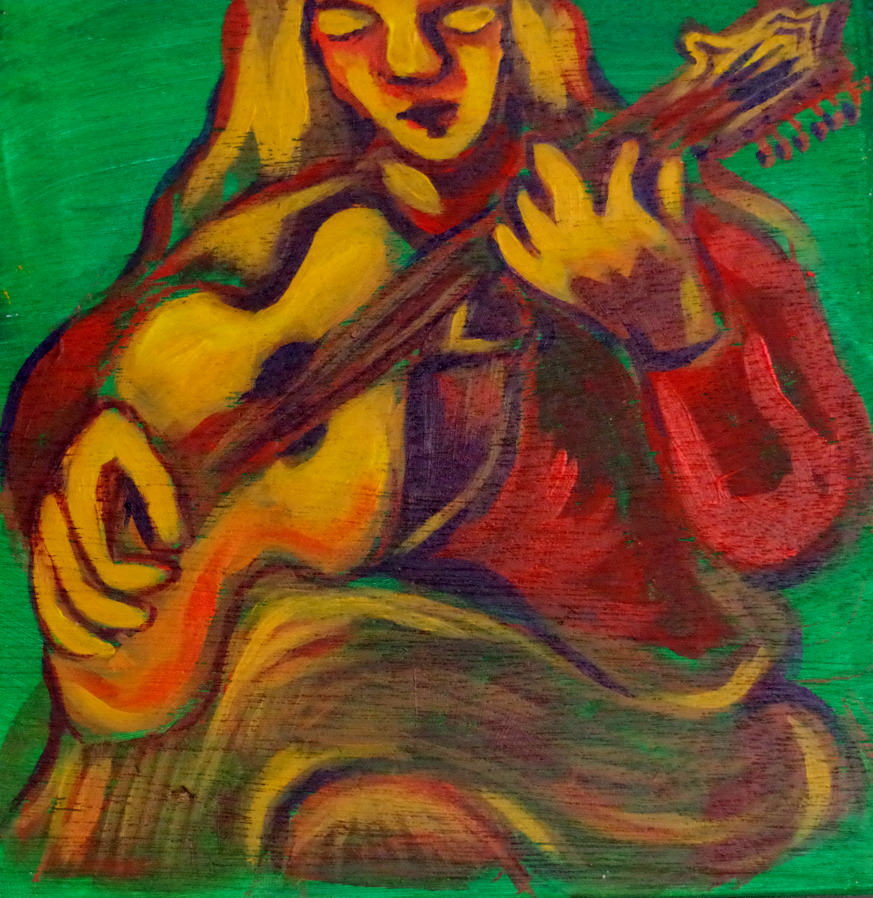 12 Strings a' Strumming - Acrylic on ply