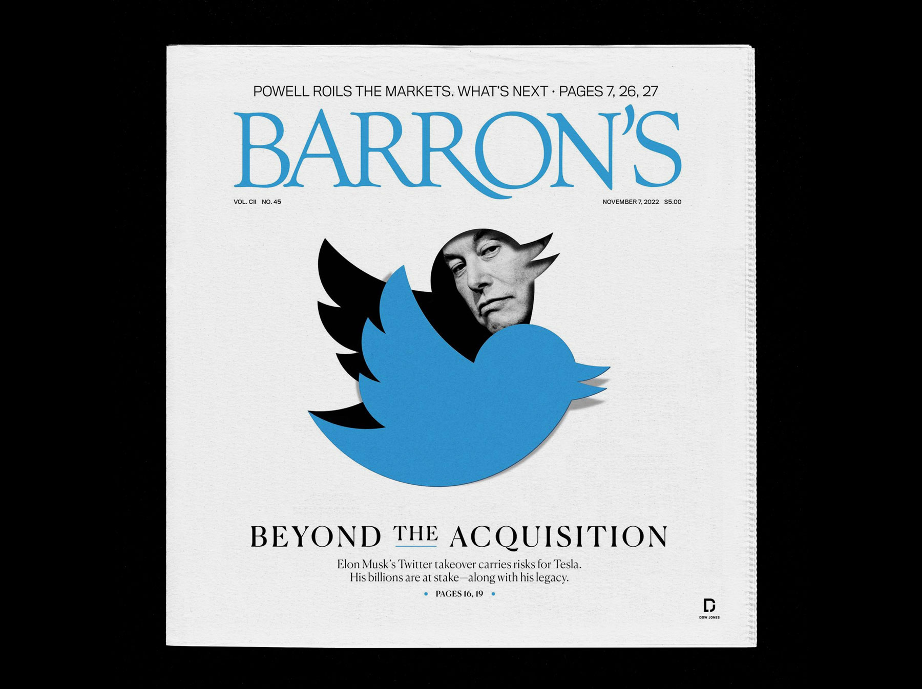 07/11/2022 Barron's - Love or Hate Him, Elon Musk Is About to Show Whether Twitter Can Take Flight / AD: Chelsea Schiff