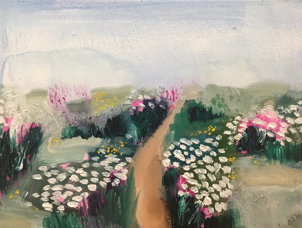 Queen Anne's Lace, oil on panel, 9 x 12 inches, 2018.