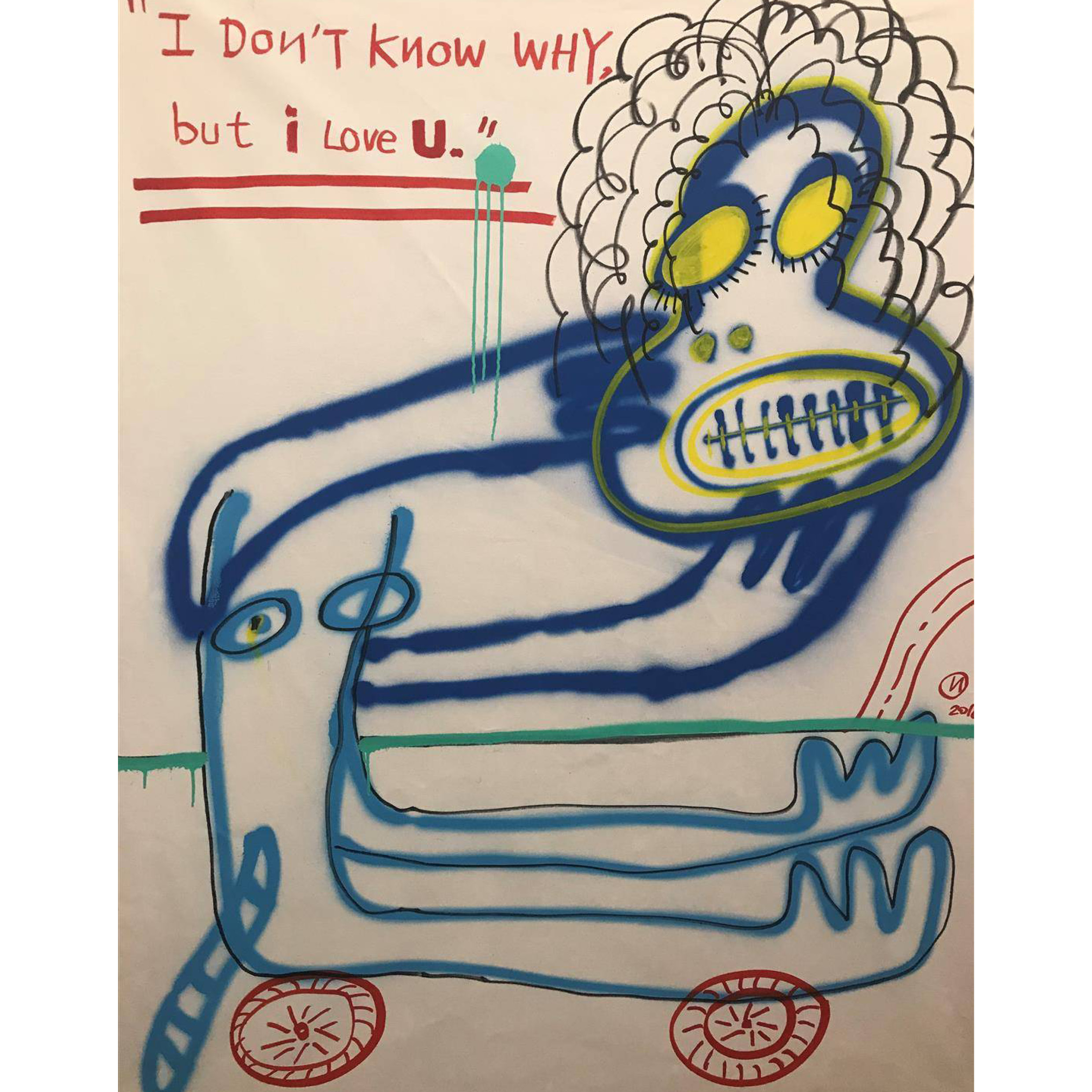 I Don't Know Why But I Love U.2018Water-based spray paint175×140cm