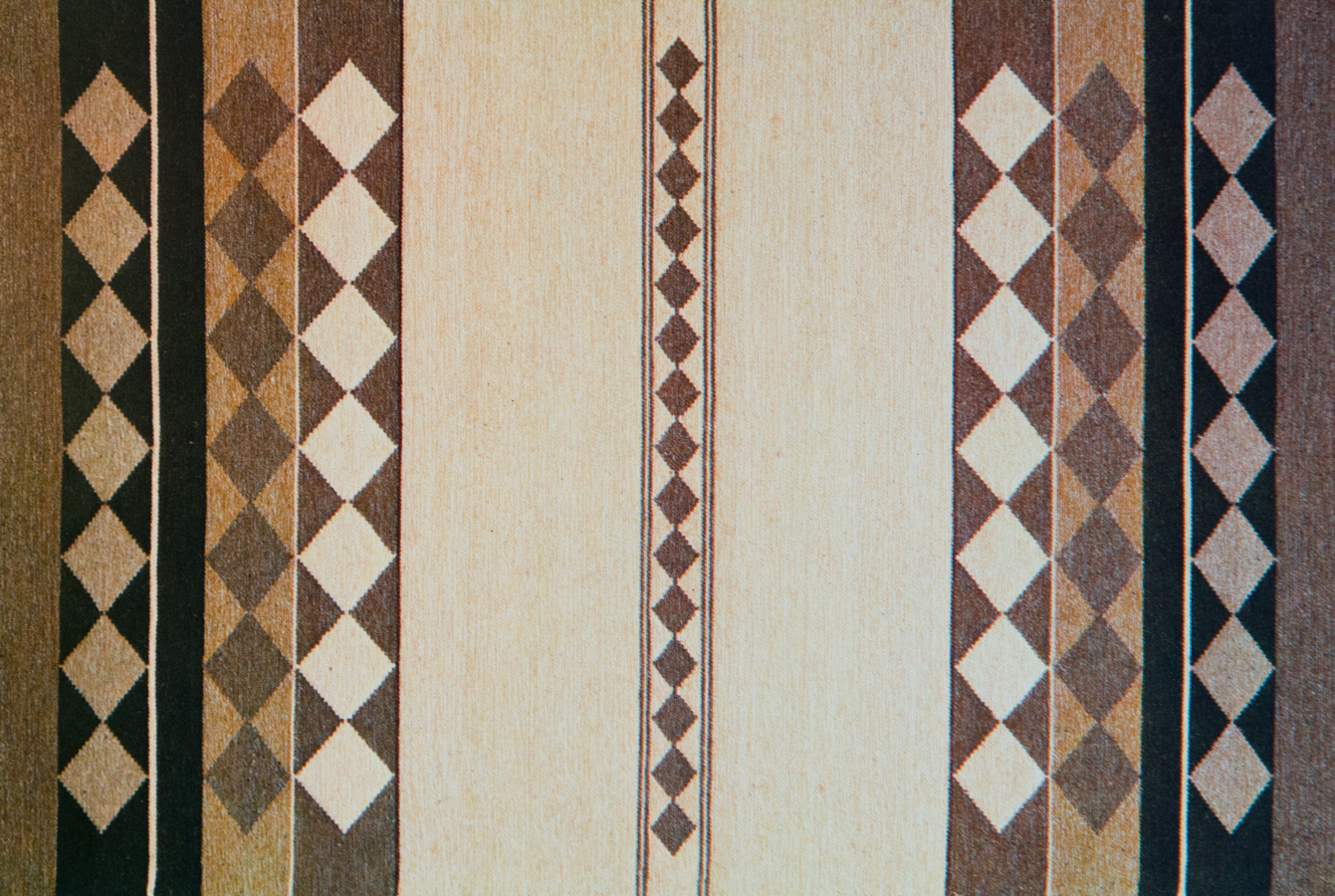 Handwoven wool rug. Serial production. 1980's