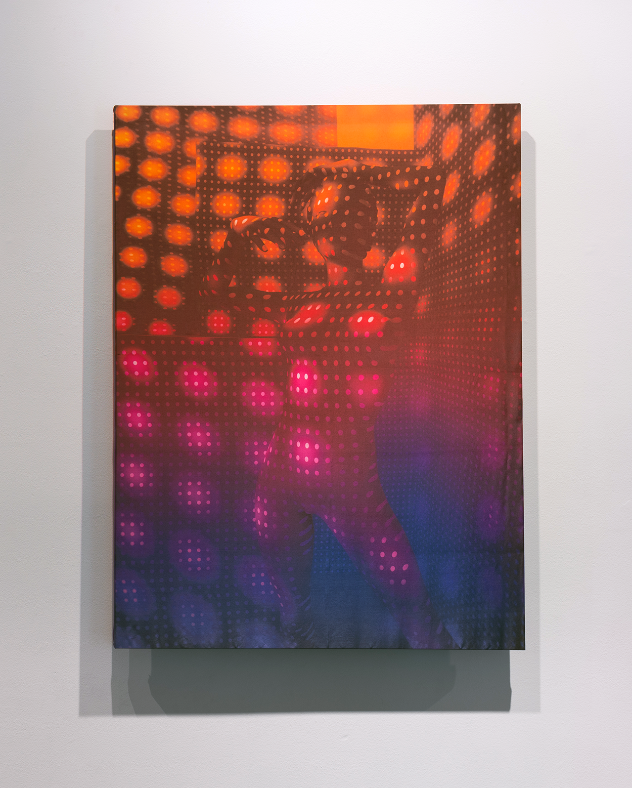Optic Silk (Purple), 2016, 50 mm taffeta silk with dye transfer of 3D rendering,
