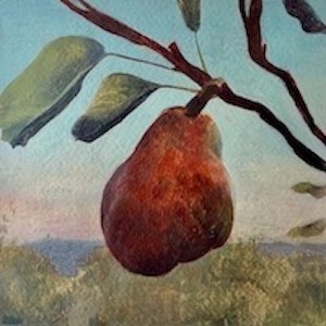 Orchard Fruit / 7 x 7" / Egg tempera on paper