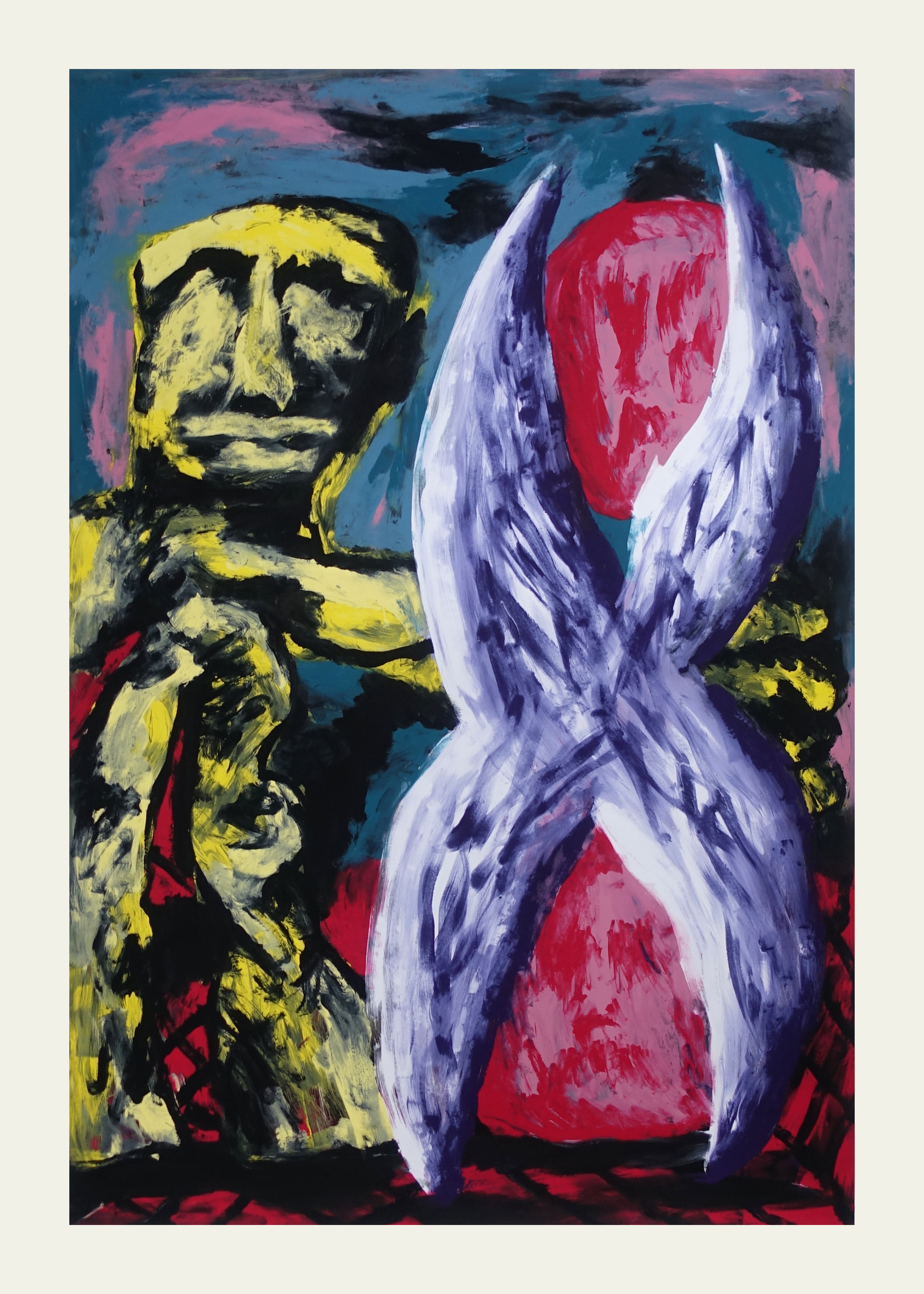 Hermes Trismegistus, called the Greatest, an Egyptianserigraphic monotype on paper, 140x100cm, 2024