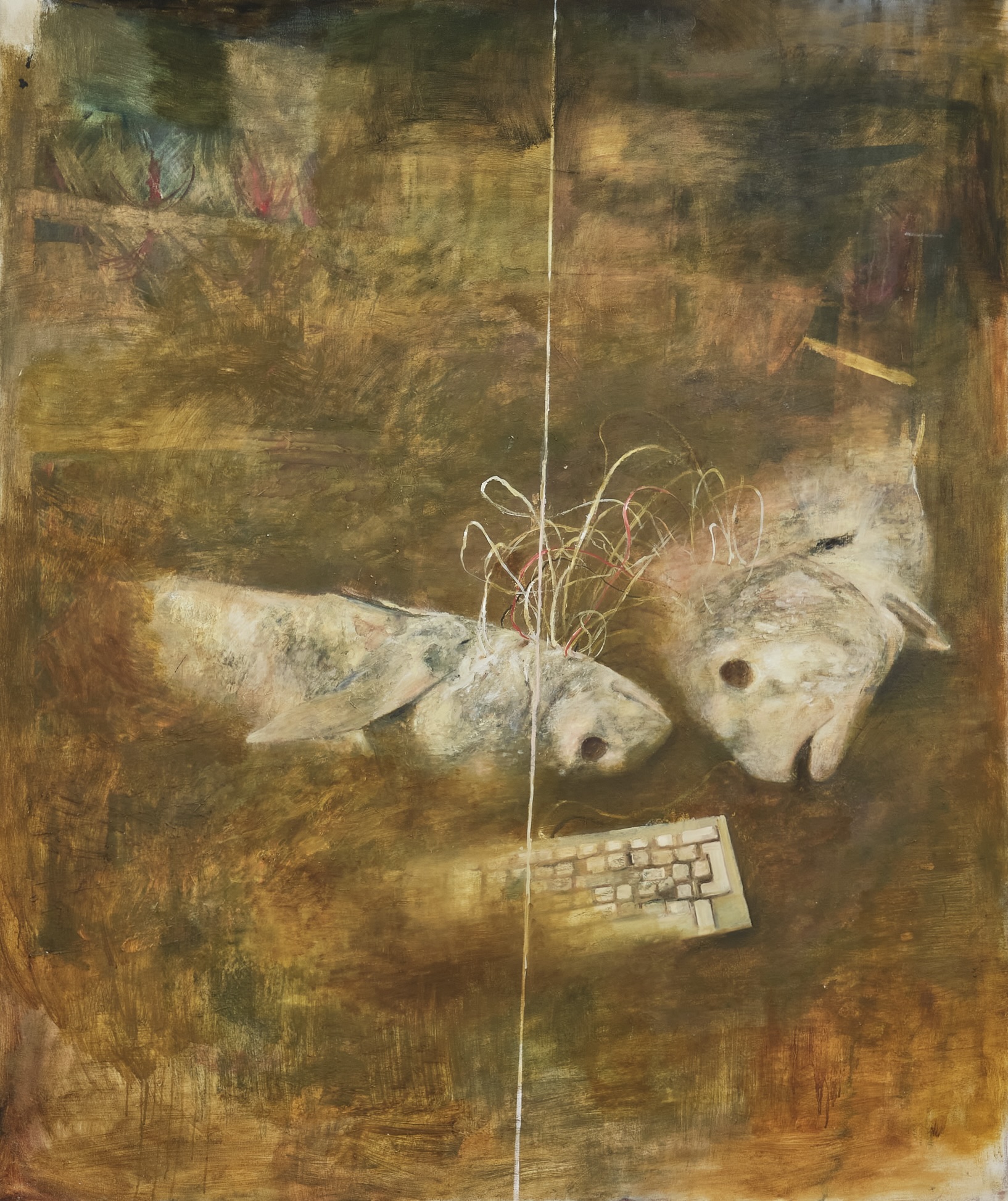 Double (Riverbed) oil on canvas 50" x 60"