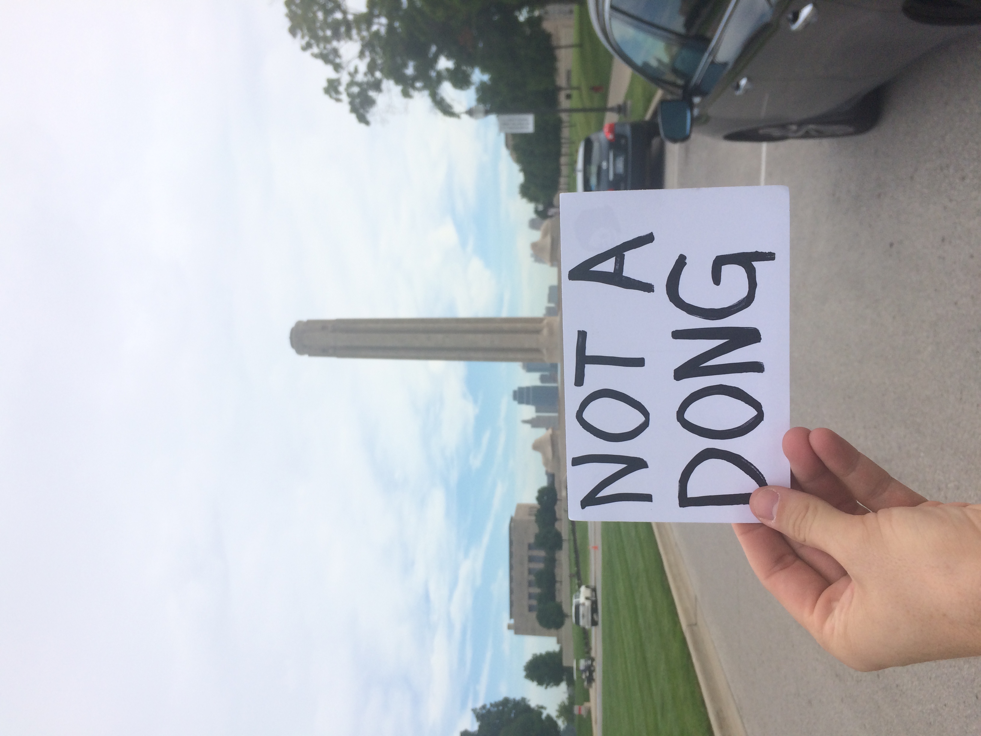 I left this card  in front of the WW2 memorial in Kansas City.