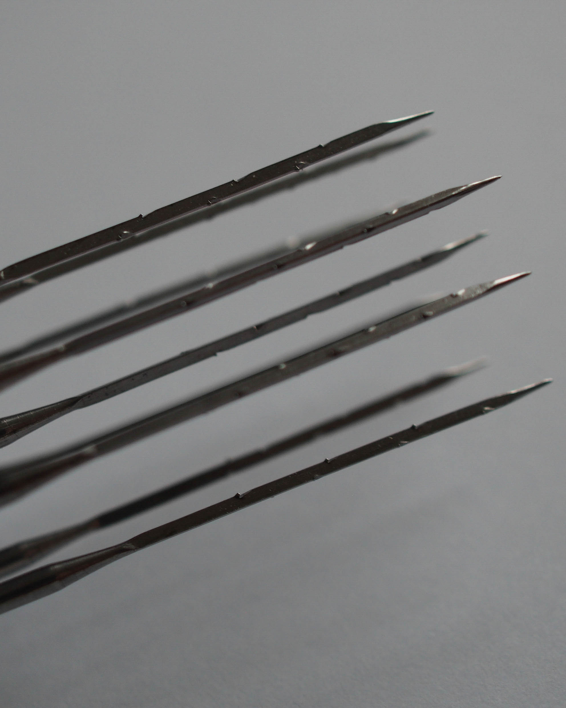 Closeup of felting needles