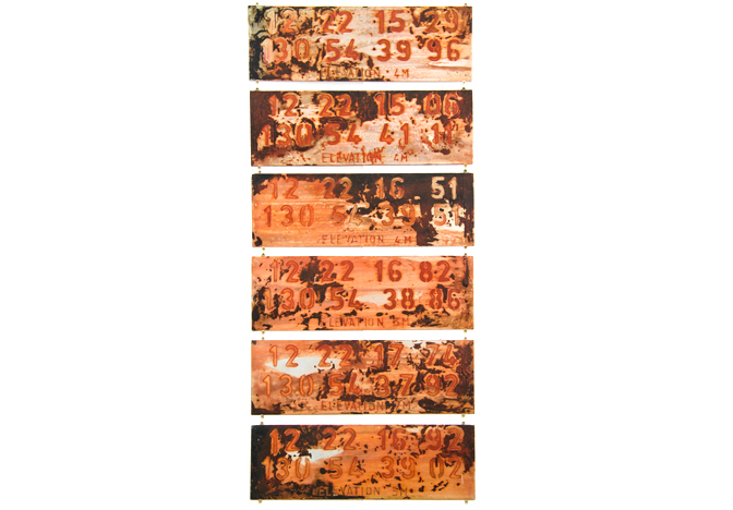 Ian Hance Signals from the frontier, 2012, gallery Installation: Etched and inked zinc plates