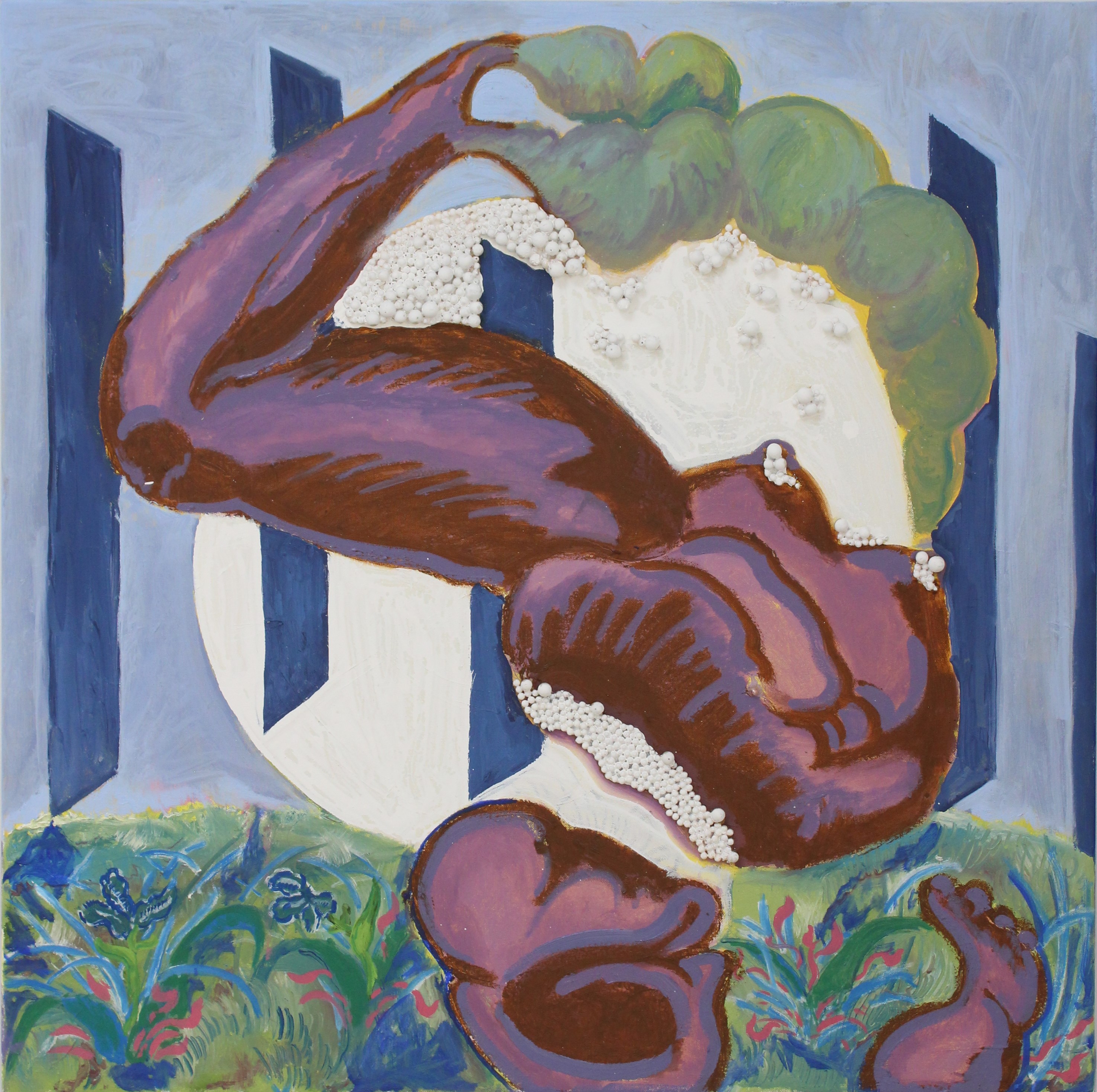 untitled (bodymorph with pearls), 35"x35", 2020