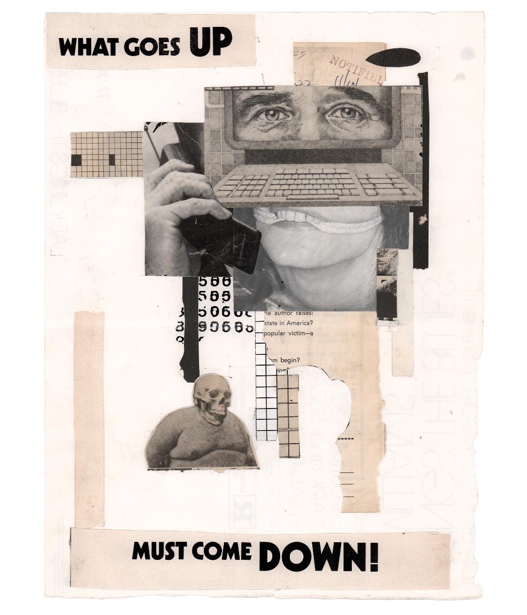 What Goes Up, 2022, collage, 27 x 37 cm